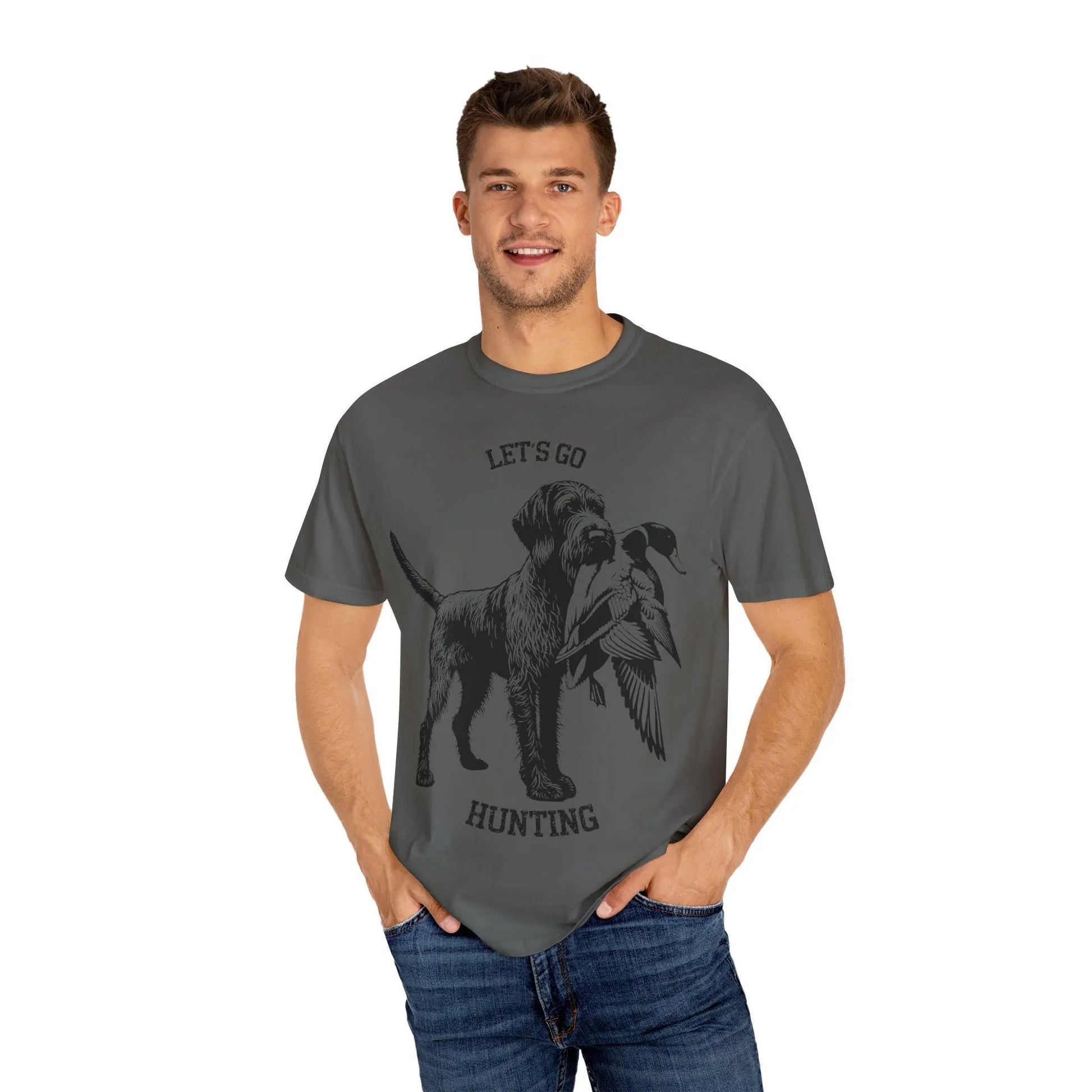 German Wirehaired Pointer T-Shirt: Hunting Dog Unisex Tee Rainbow Chaos Art Studio