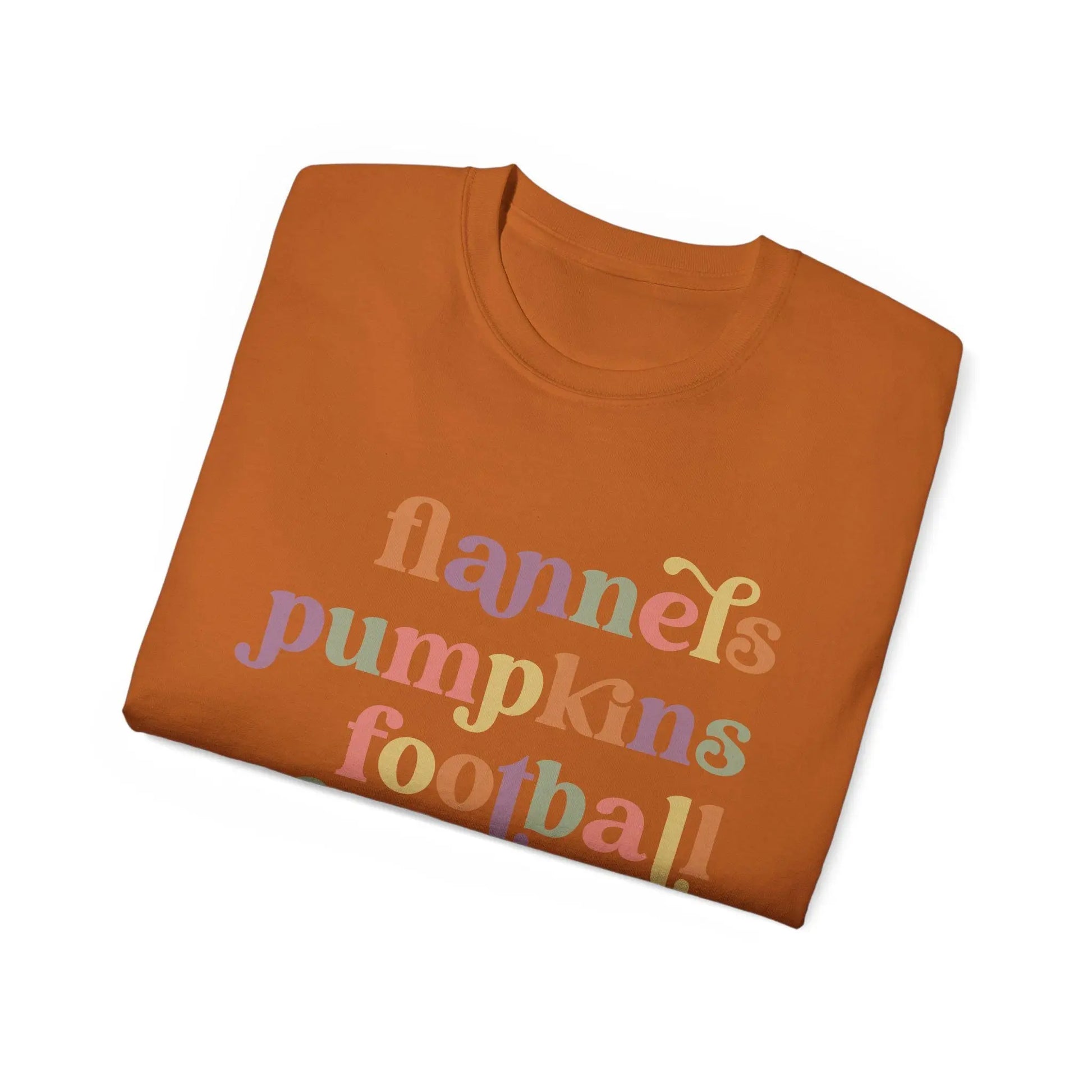 Fall Vibes Graphic Tee: Pumpkins, Football, Bonfires Rainbow Chaos Art Studio