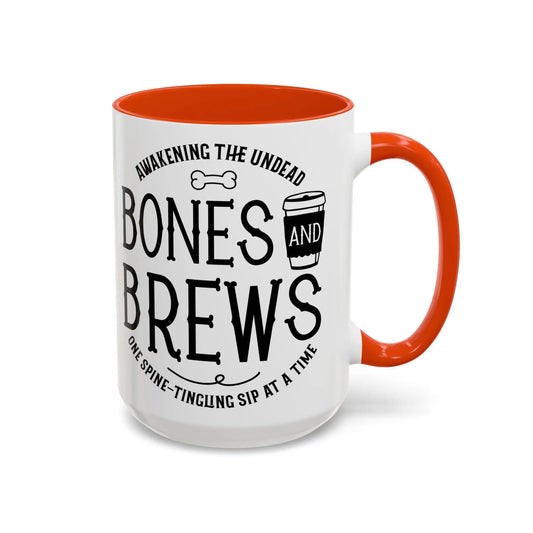 Halloween Coffee Mug: Bones and Brews Design, Colorful Ceramic Rainbow Chaos Art Studio
