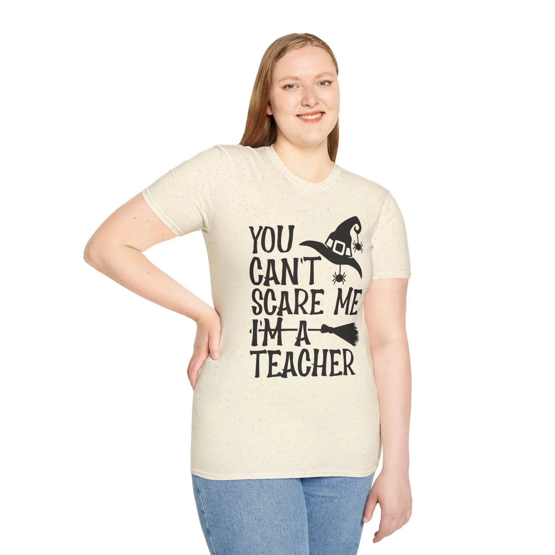 Funny Halloween Teacher T-Shirt: Unisex Softstyle Tee Rainbow Chaos Art Studio