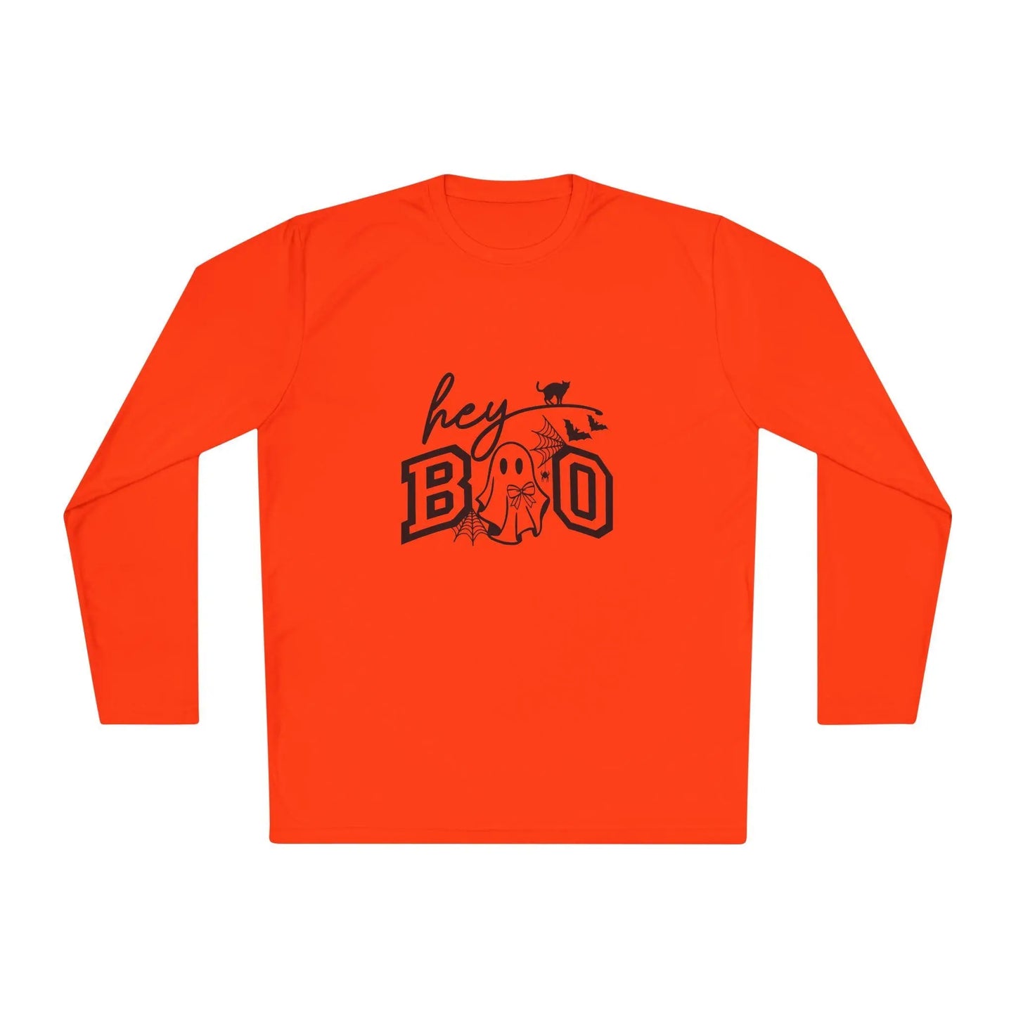 Halloween Ghost Long Sleeve Tee: Spooky Season Polyester Shirt Rainbow Chaos Art Studio