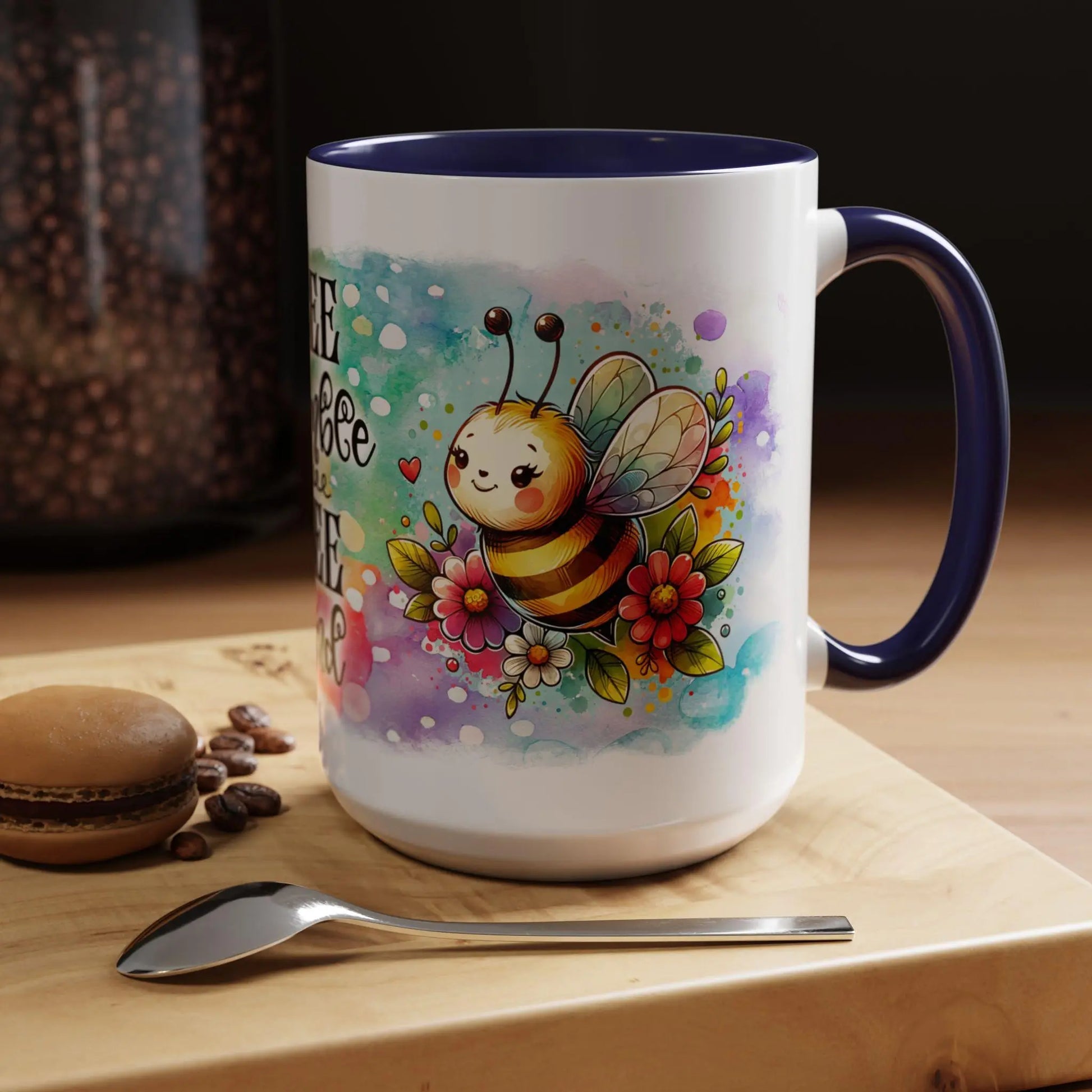 Bee Kind Coffee Mug: Colorful Ceramic Bee Lover Gift Rainbow Chaos Art Studio