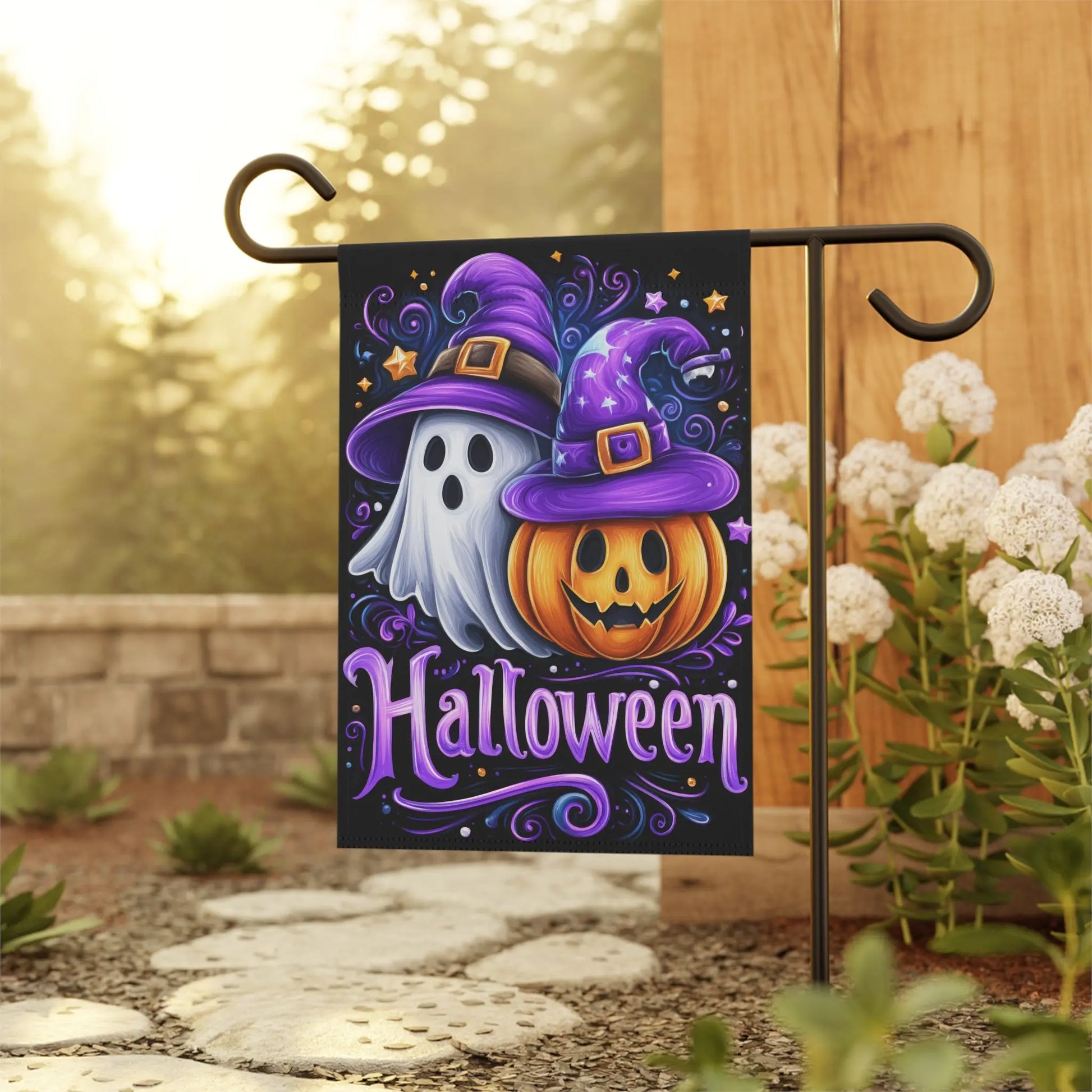 Halloween Decorative Garden Flag, Spooky Home Decor, Fall Celebrations, Outdoor Seasonal Banner, Halloween Party Decoration Printify