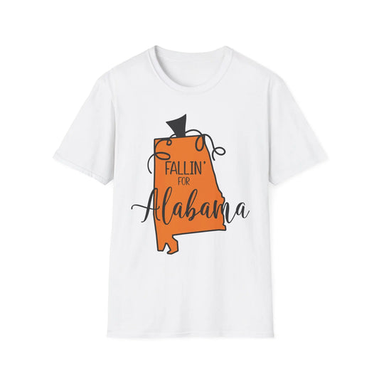 Fallin' for Alabama Unisex T-Shirt - Cozy Southern Vibe, Perfect for Autumn, Alabama Pride, Casual Wear, Gift Idea Printify