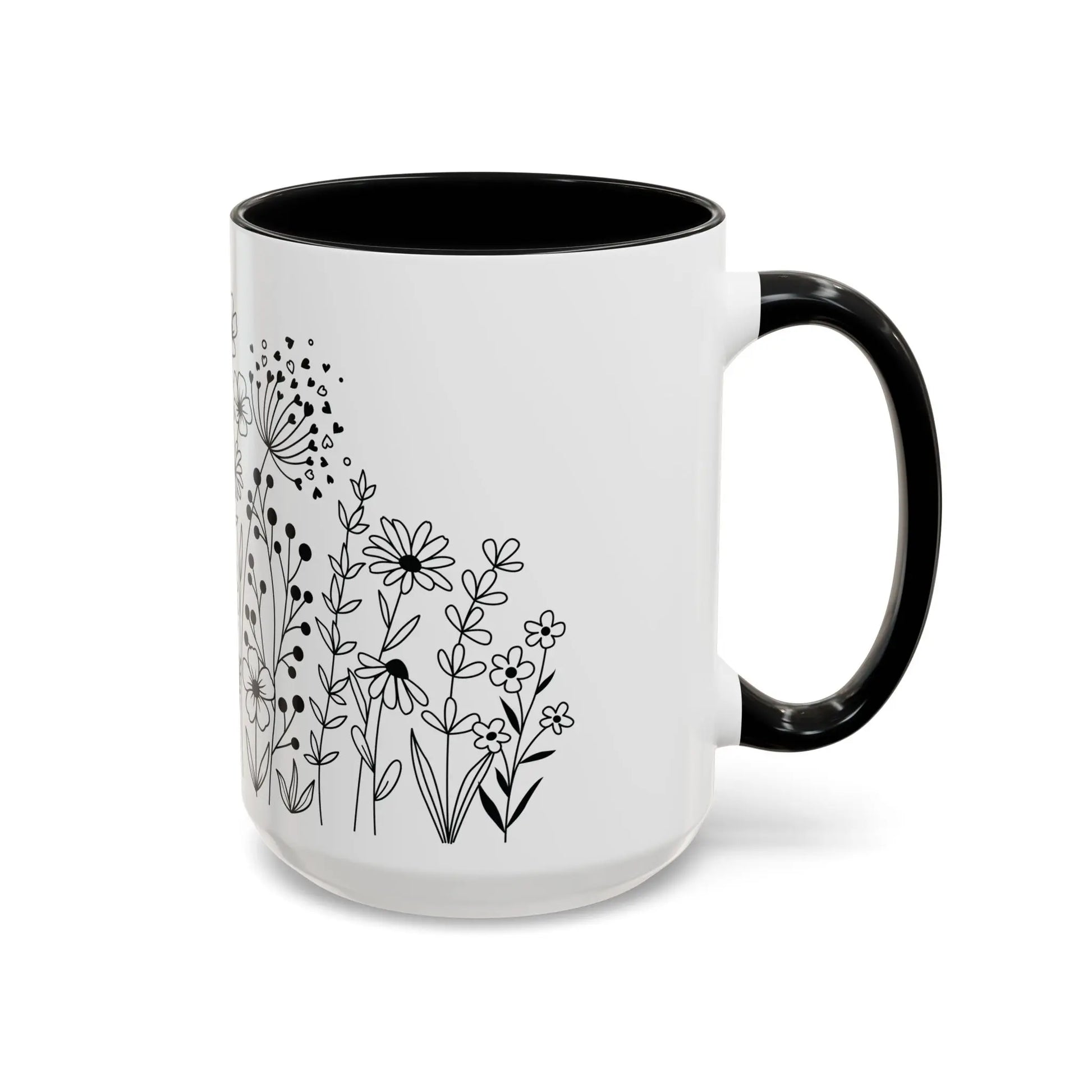 Floral Accent Coffee Mug - Perfect for Tea Lovers, Gift for Her, Home Decor, Mother's Day, Gardening Enthusiasts Printify