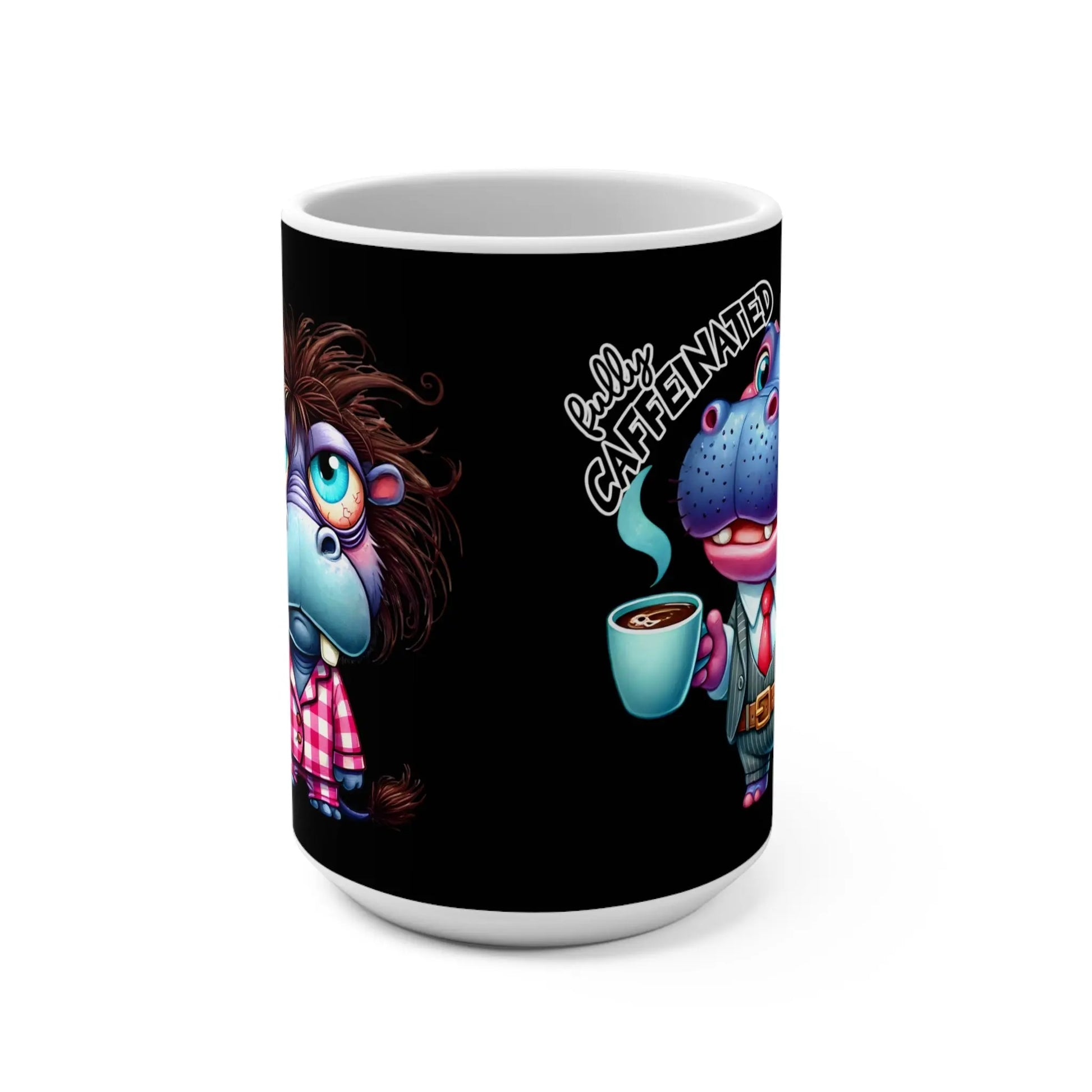 Caffeinated Hippo Mug - Fun Coffee Cup, Cute Animal Gift, Office Coffee Mug, Unique Birthday Present, Quirky Home Decor Printify