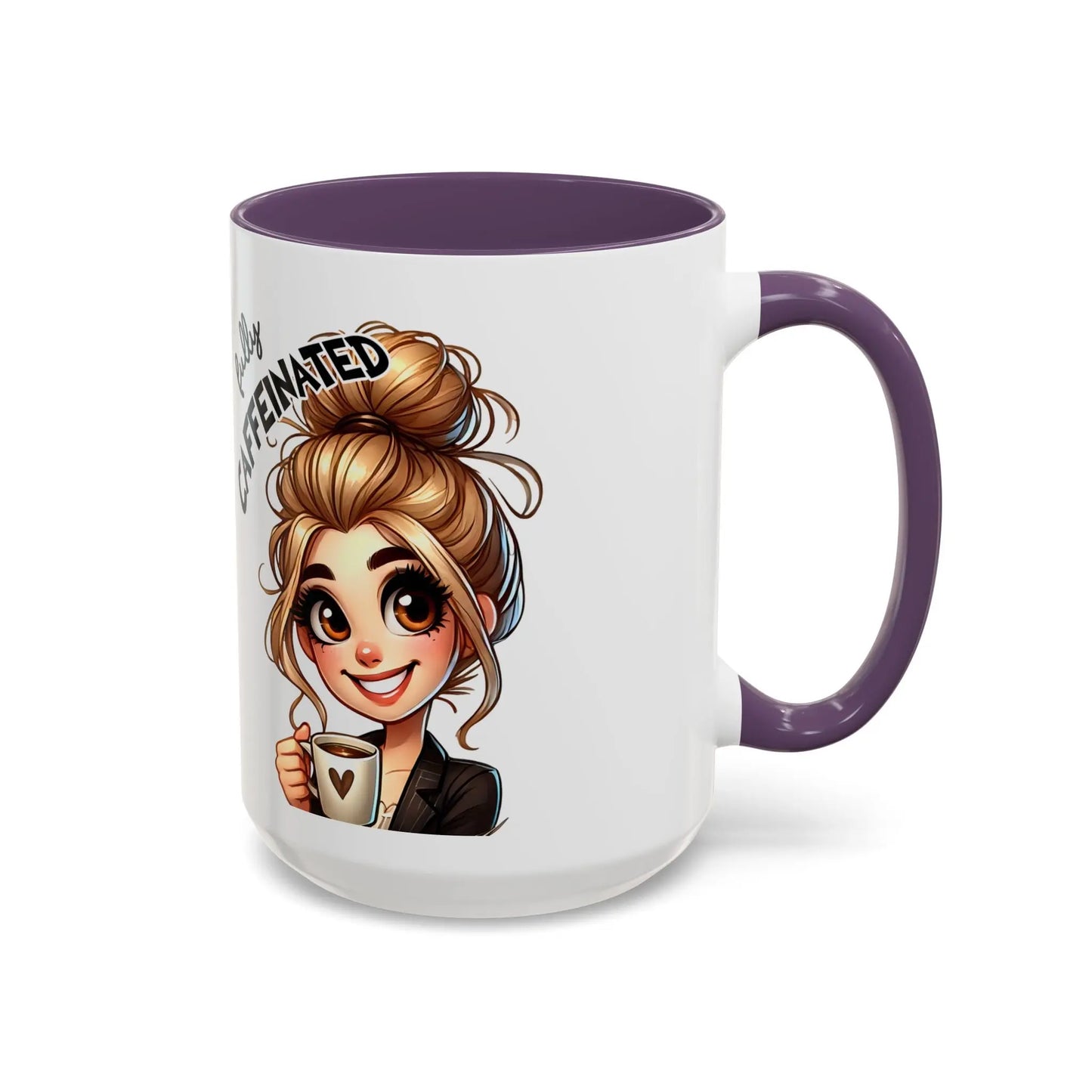 Funny Coffee Mug - Cute Caffeinated Cartoon, Drinkware Printify