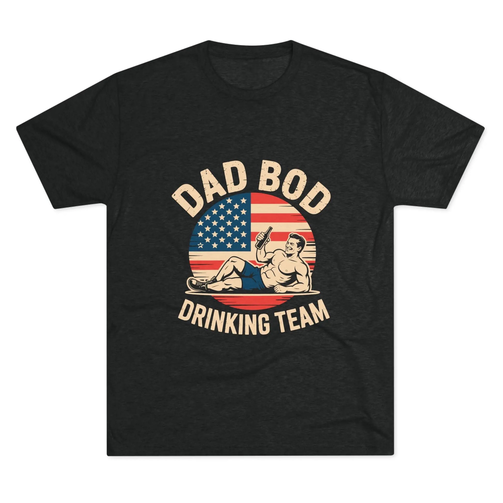 Dad Bod Drinking Team Tee, Funny Graphic T-Shirt for Dads, Gift for Dads, Father's Day, Casual Wear, Gifts for Him - Rainbow Chaos Art Studio