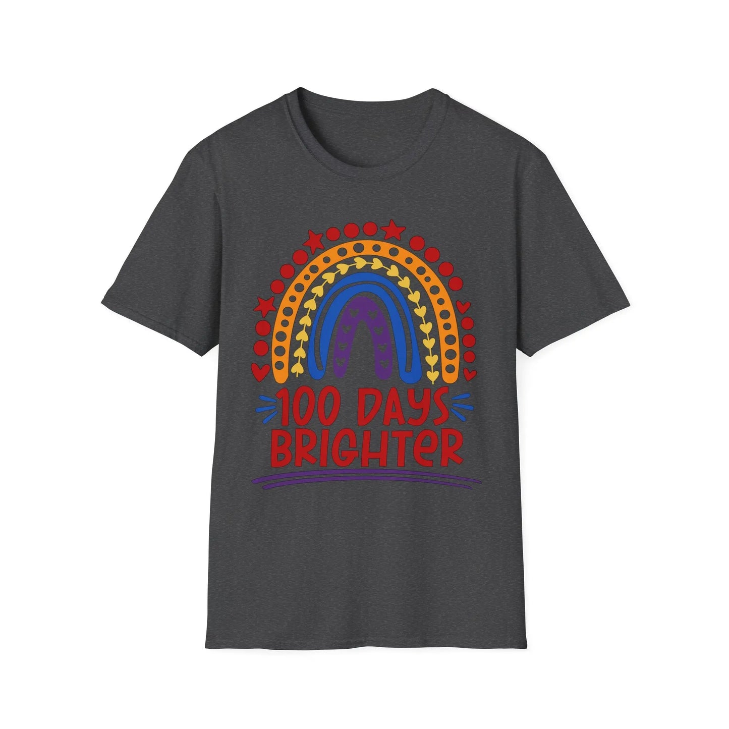 Rainbow Teacher T-Shirt, Gift for Teachers, Back to School, Unisex Tee, Teacher Appreciation Shirt, 100 Days Brighter, School Staff Shirt Printify