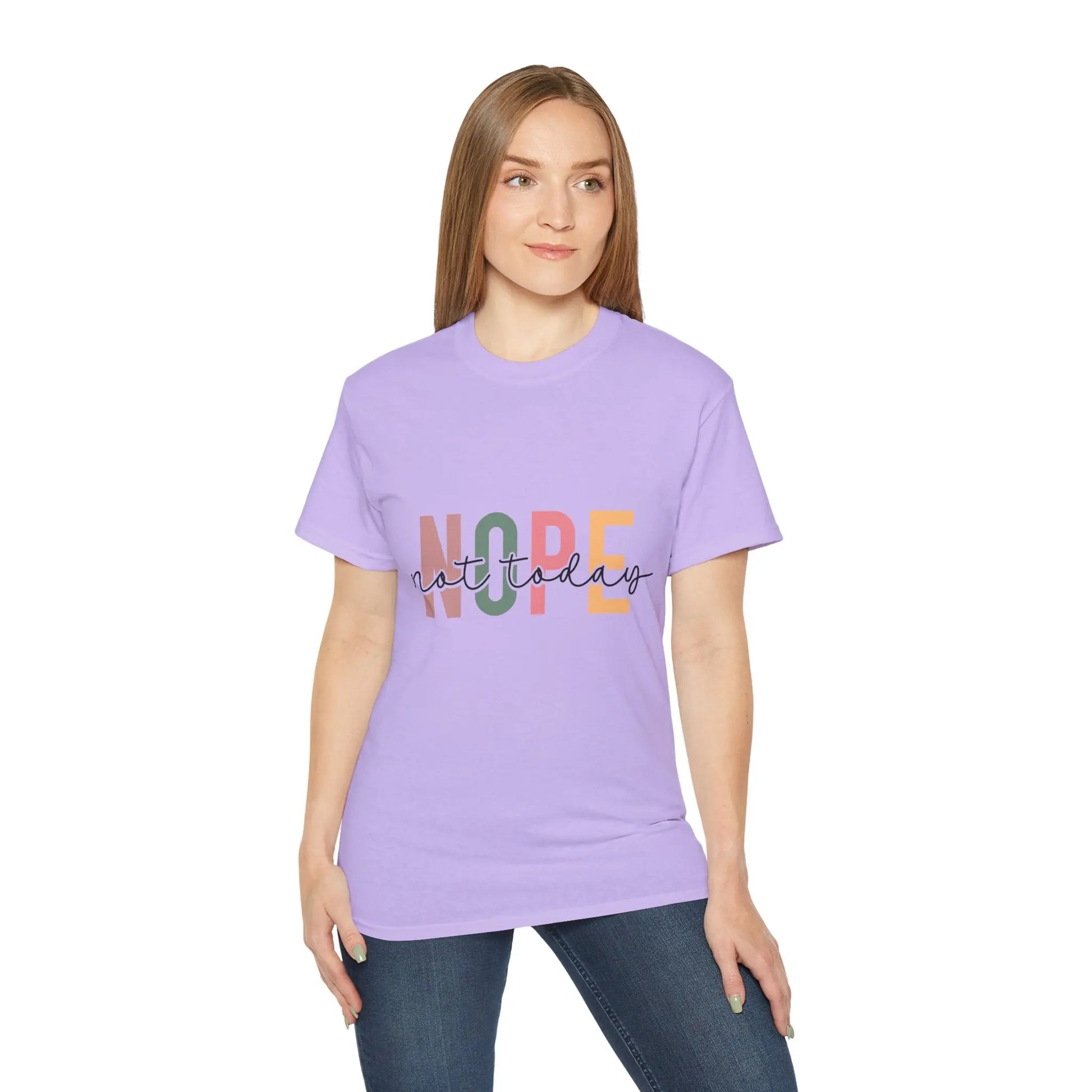 Cute 'Not Today' Unisex Ultra Cotton Tee, Casual T-Shirt for Everyday Wear, Funny Graphic Shirt, Gift for Her, Relaxed Fit Clothing - Rainbow Chaos Art Studio