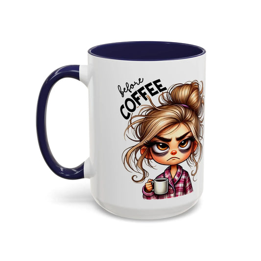 Funny Coffee Mug - Cute Caffeinated Cartoon, Drinkware Printify