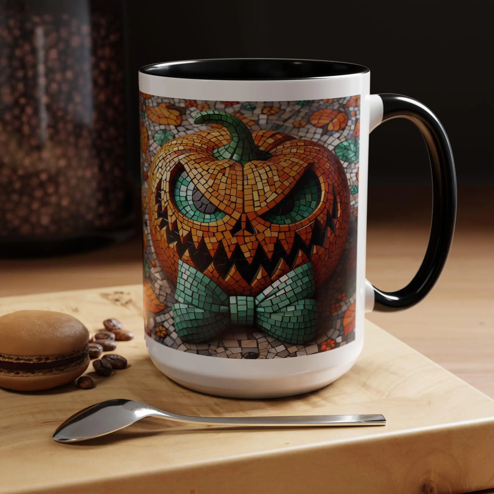 Halloween Pumpkin Coffee Mug: Spooky Fall Decor, Autumn Gift Rainbow Chaos Art Studio