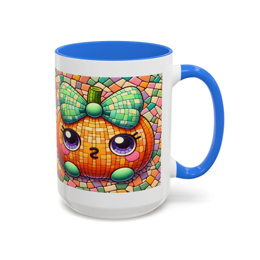 Colorful Pumpkin Mosaic Mug: Fall Decor, Cozy Drinkware Rainbow Chaos Art Studio