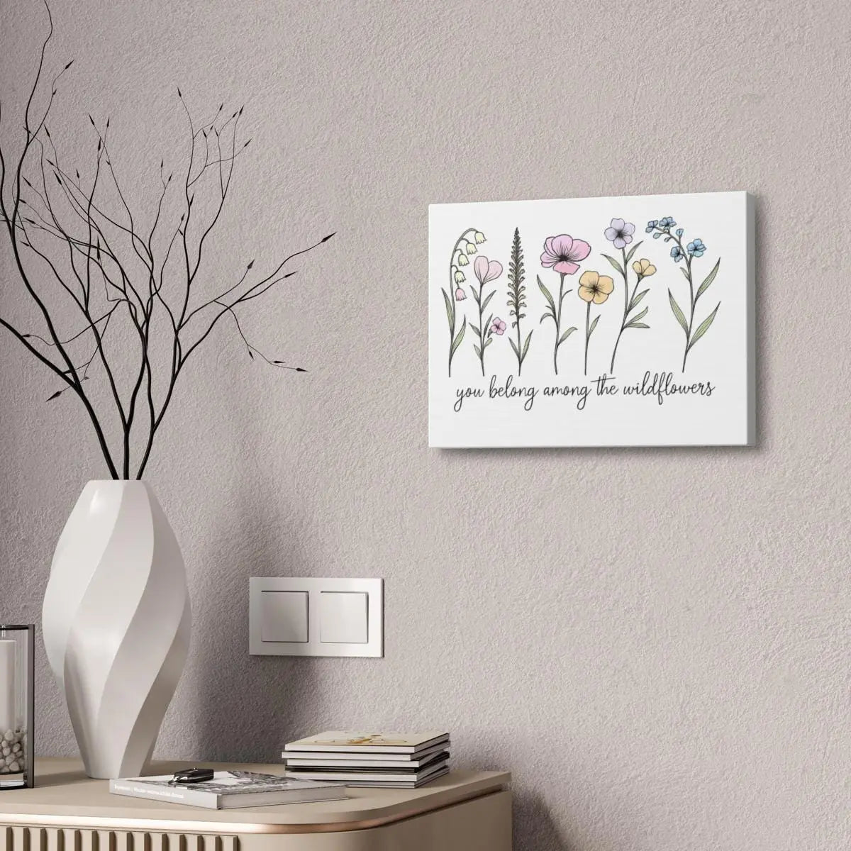 Wildflower Canvas Art Print: Inspirational Floral Wall Decor Rainbow Chaos Art Studio