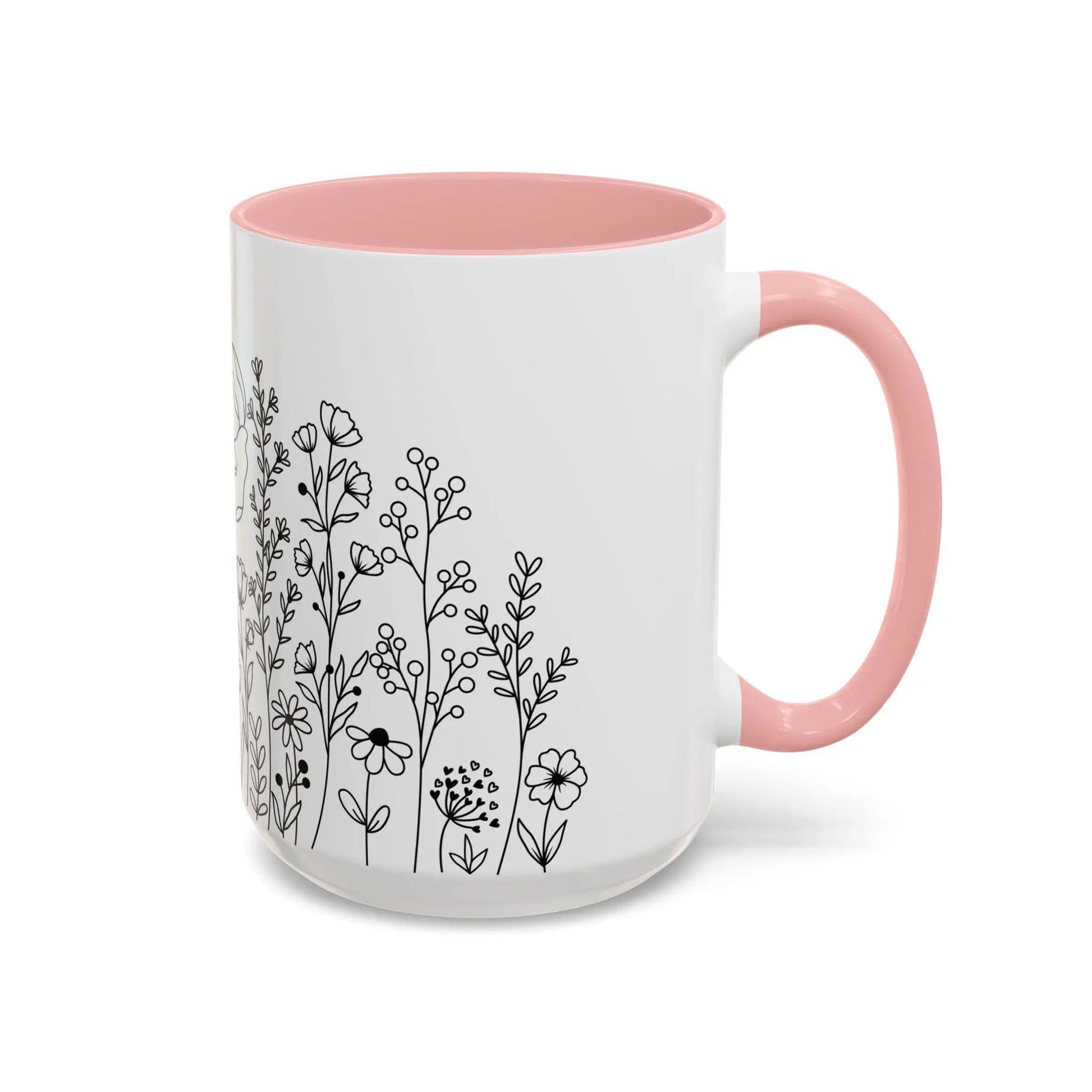 Floral Accent Coffee Mug - Botanical Drinkware, Gift for Plant Lovers, Garden Decor, Spring Birthday, Eco-friendly Mug Printify