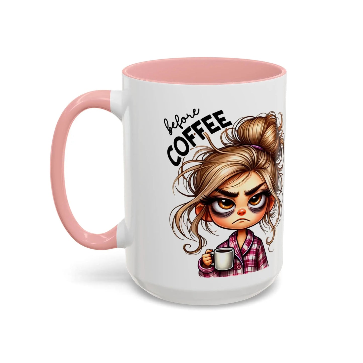 Funny Coffee Mug - Cute Caffeinated Cartoon, Drinkware Printify