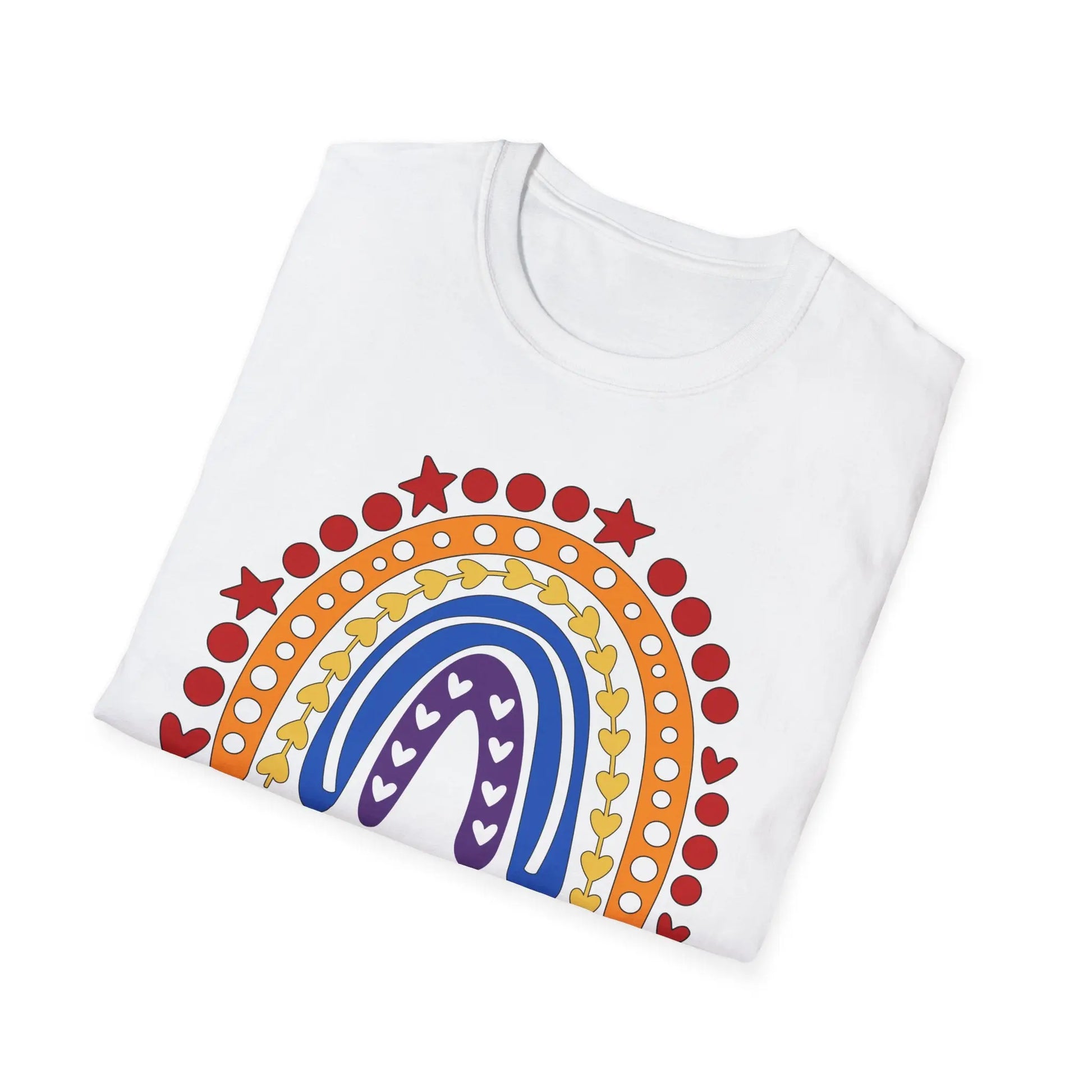 Rainbow Teacher T-Shirt, Gift for Teachers, Back to School, Unisex Tee, Teacher Appreciation Shirt, 100 Days Brighter, School Staff Shirt Printify