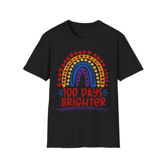 Rainbow Teacher T-Shirt, Gift for Teachers, Back to School, Unisex Tee, Teacher Appreciation Shirt, 100 Days Brighter, School Staff Shirt Printify