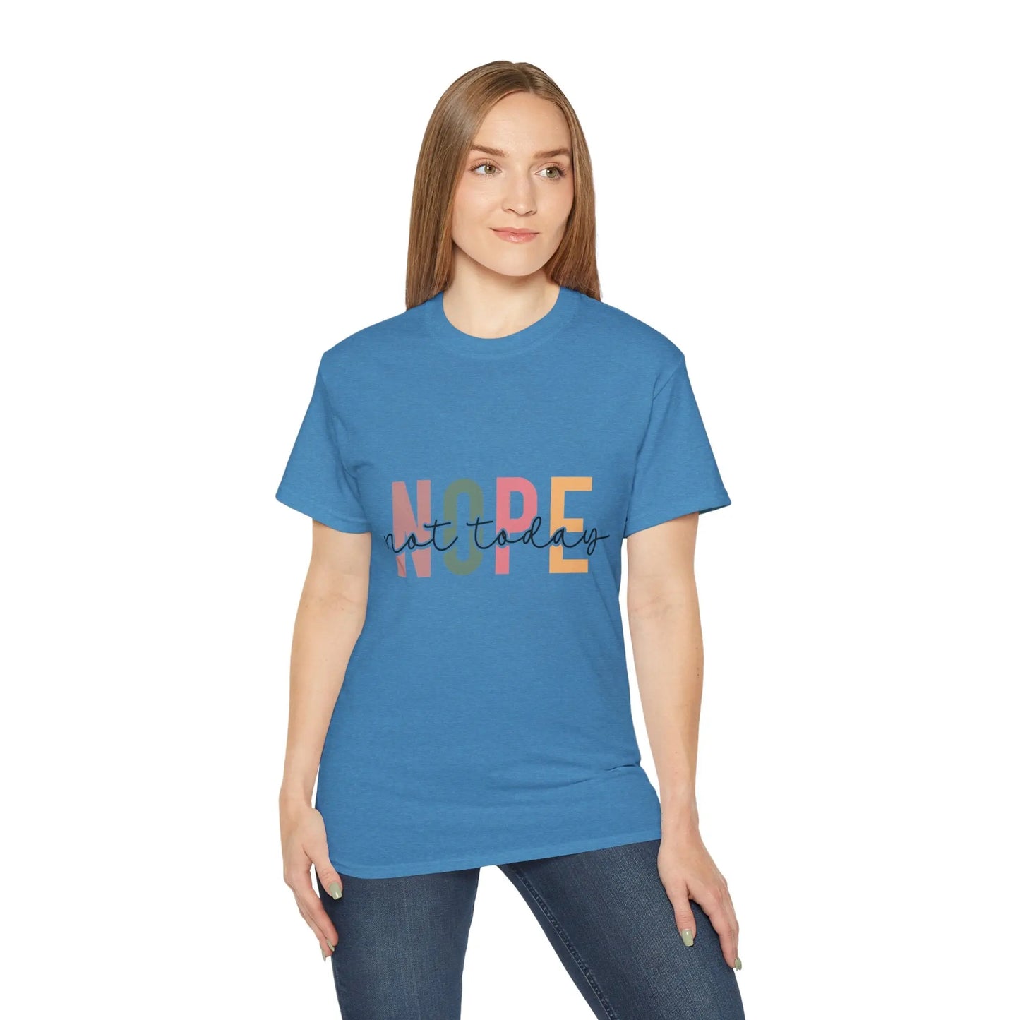 Cute 'Not Today' Unisex Ultra Cotton Tee, Casual T-Shirt for Everyday Wear, Funny Graphic Shirt, Gift for Her, Relaxed Fit Clothing - Rainbow Chaos Art Studio
