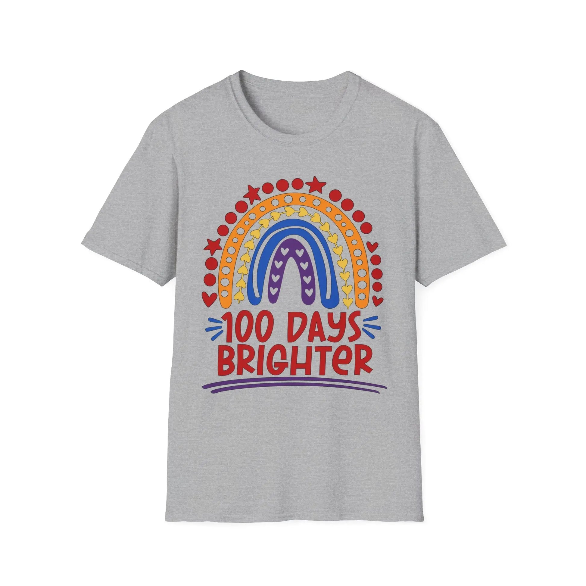 Rainbow Teacher T-Shirt, Gift for Teachers, Back to School, Unisex Tee, Teacher Appreciation Shirt, 100 Days Brighter, School Staff Shirt Printify