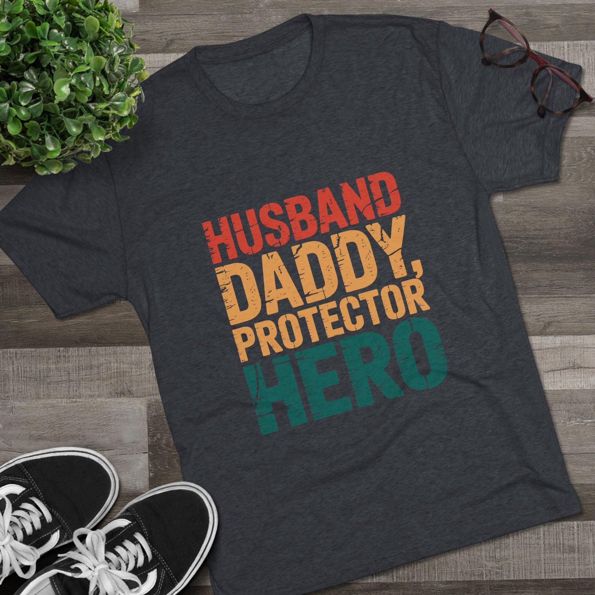 Hero Daddy Tee - Unisex Tri-Blend Crew T-Shirt, Father's Day Gift, Gifts for Dad, Family Gathering Outfit, Casual Wear for Fathers Printify