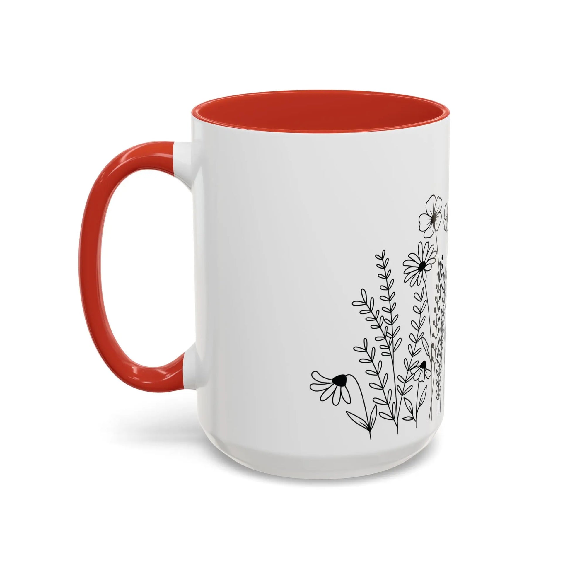 Floral Accent Coffee Mug - Perfect for Tea Lovers, Gift for Her, Home Decor, Mother's Day, Gardening Enthusiasts Printify