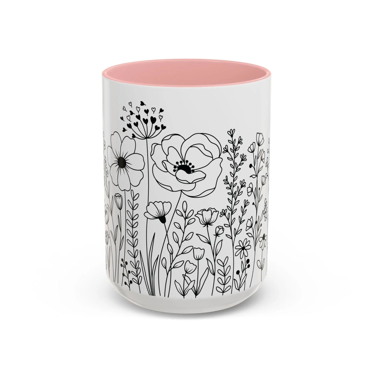 Floral Accent Coffee Mug - Botanical Drinkware, Gift for Plant Lovers, Garden Decor, Spring Birthday, Eco-friendly Mug Printify