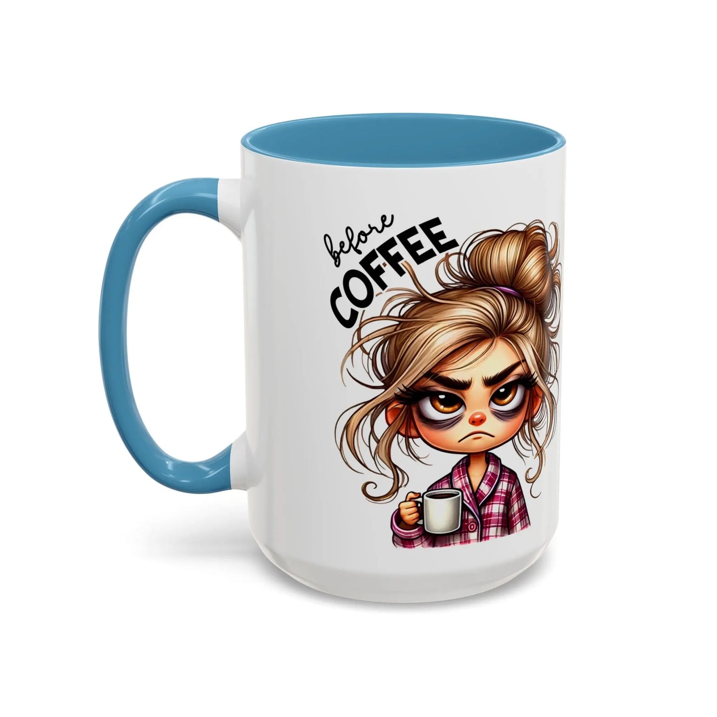 Funny Coffee Mug - Cute Caffeinated Cartoon, Drinkware Printify