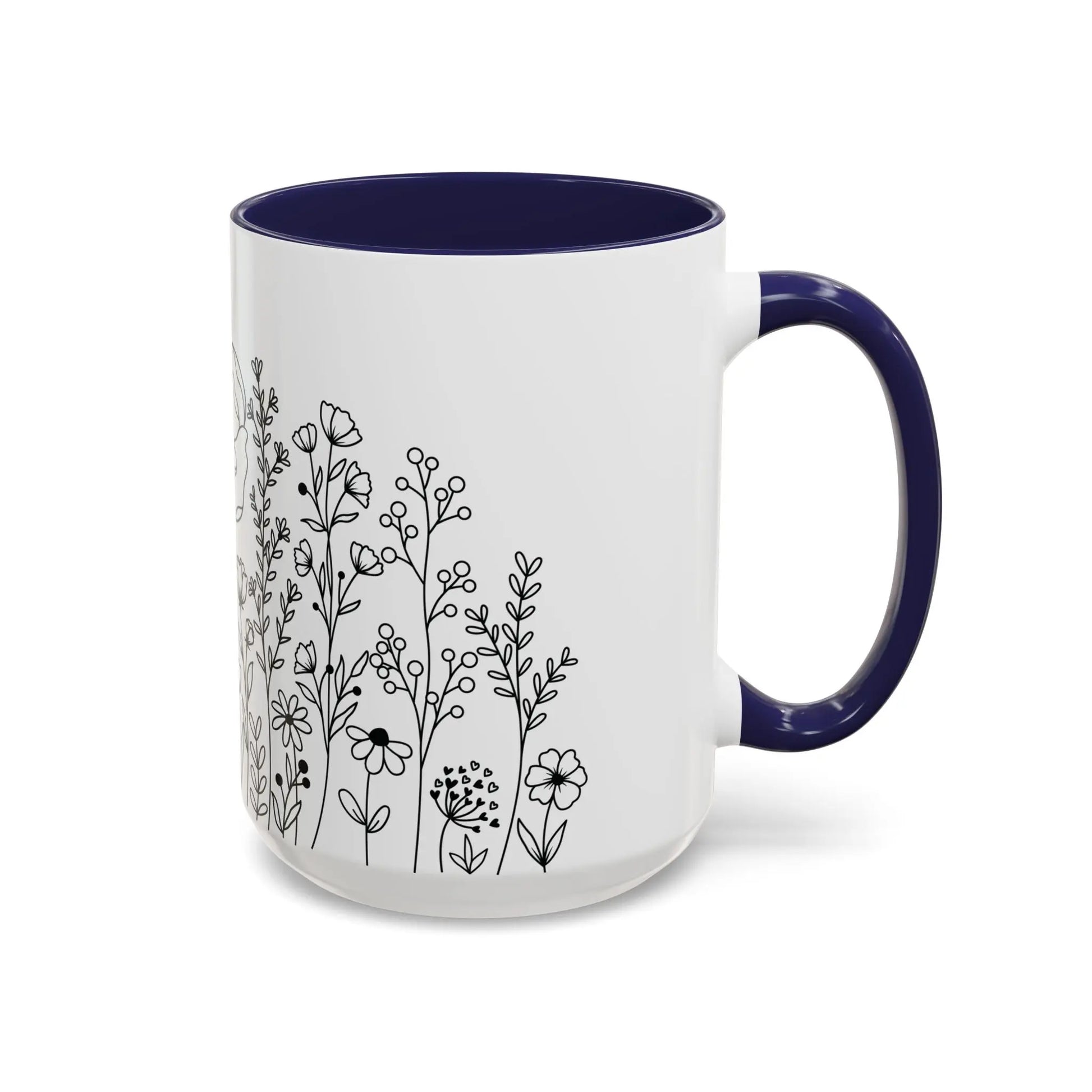 Floral Accent Coffee Mug - Botanical Drinkware, Gift for Plant Lovers, Garden Decor, Spring Birthday, Eco-friendly Mug Printify
