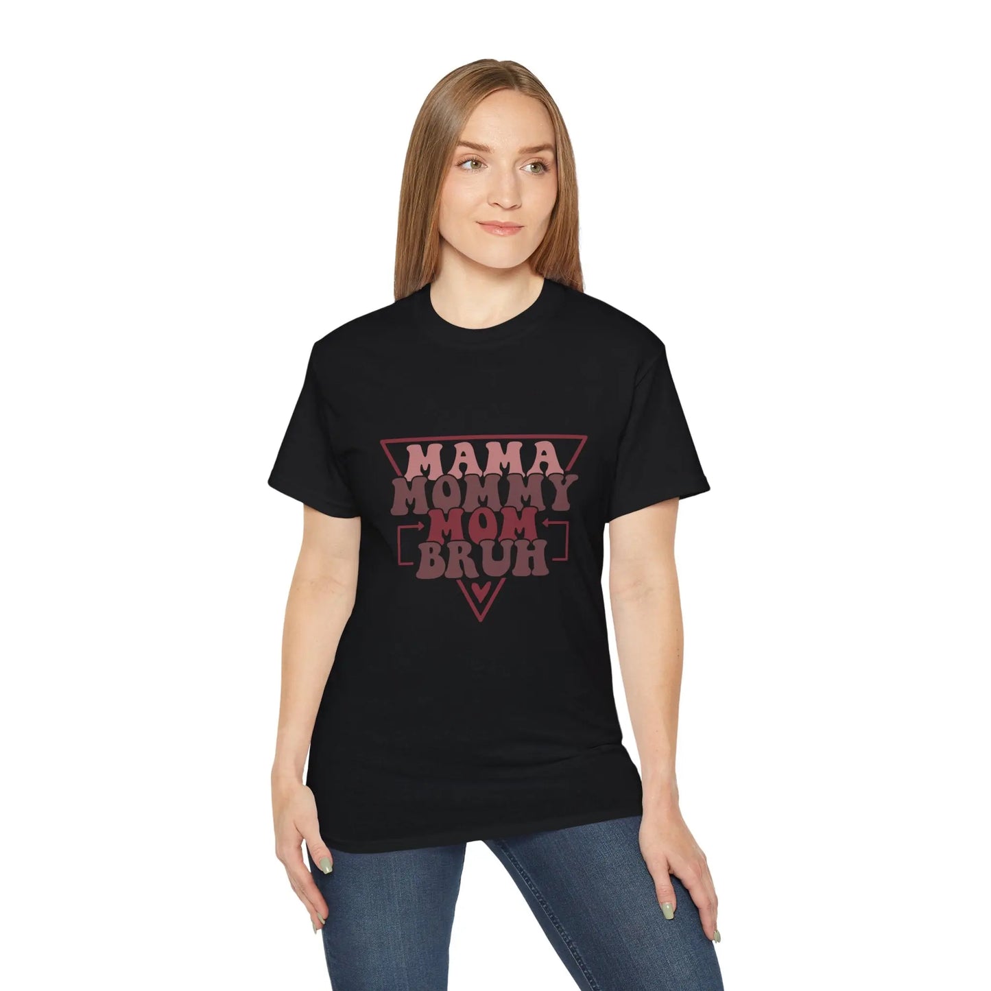 Mama Mommy Mom Bruh Unisex Ultra Cotton Tee, Funny Family Shirt, Gift for Moms, Mother's Day Gift, Perfect for Moms - Rainbow Chaos Art Studio