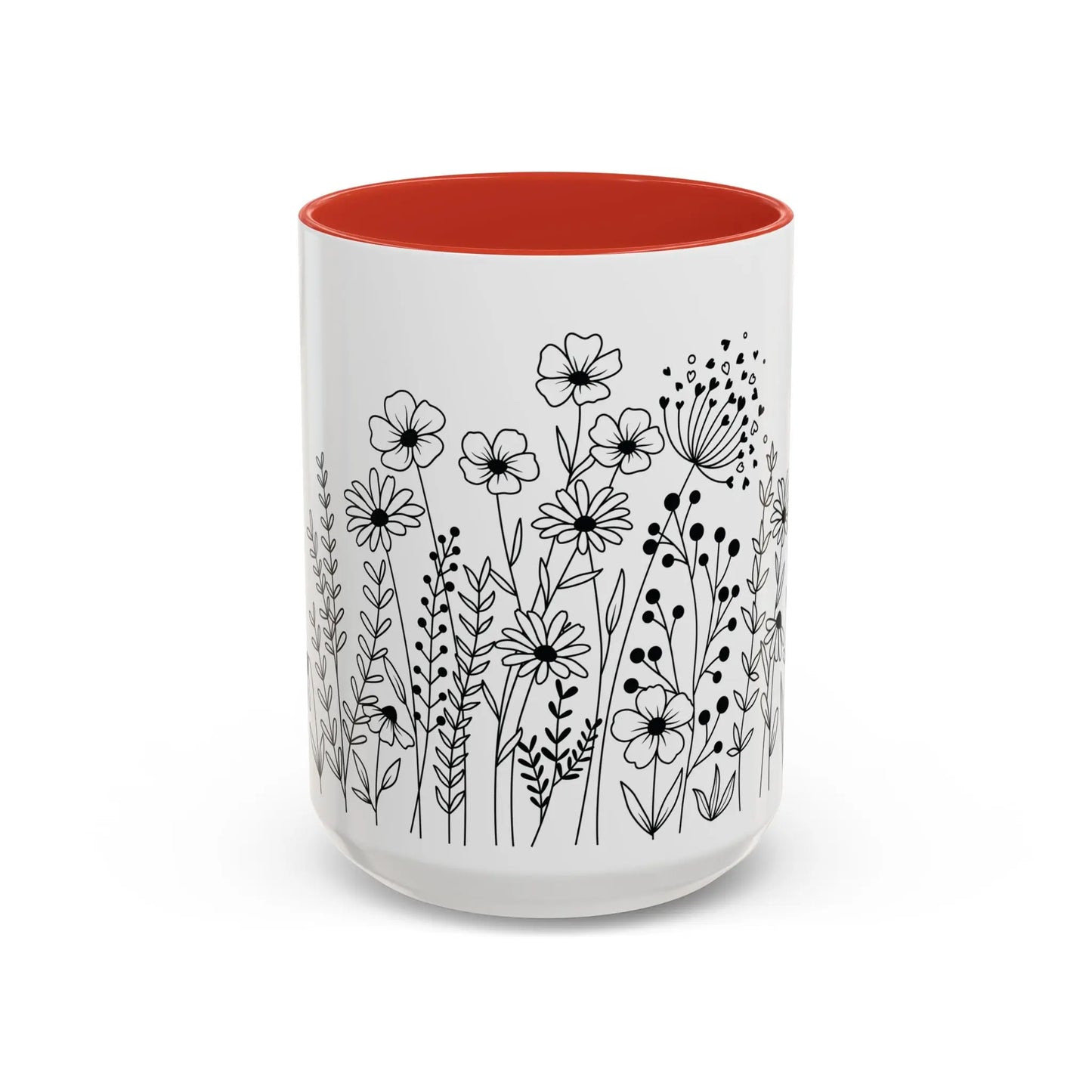 Floral Accent Coffee Mug - Perfect for Tea Lovers, Gift for Her, Home Decor, Mother's Day, Gardening Enthusiasts Printify