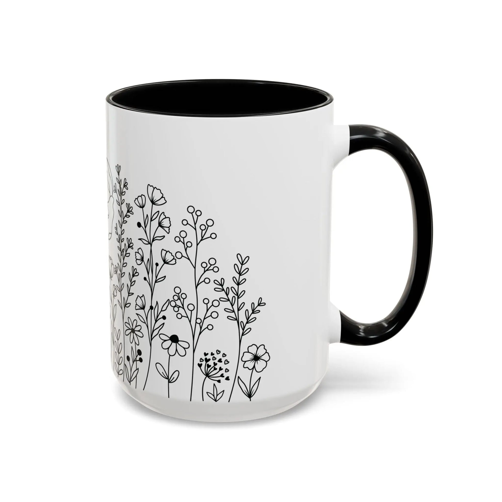 Floral Accent Coffee Mug - Botanical Drinkware, Gift for Plant Lovers, Garden Decor, Spring Birthday, Eco-friendly Mug Printify