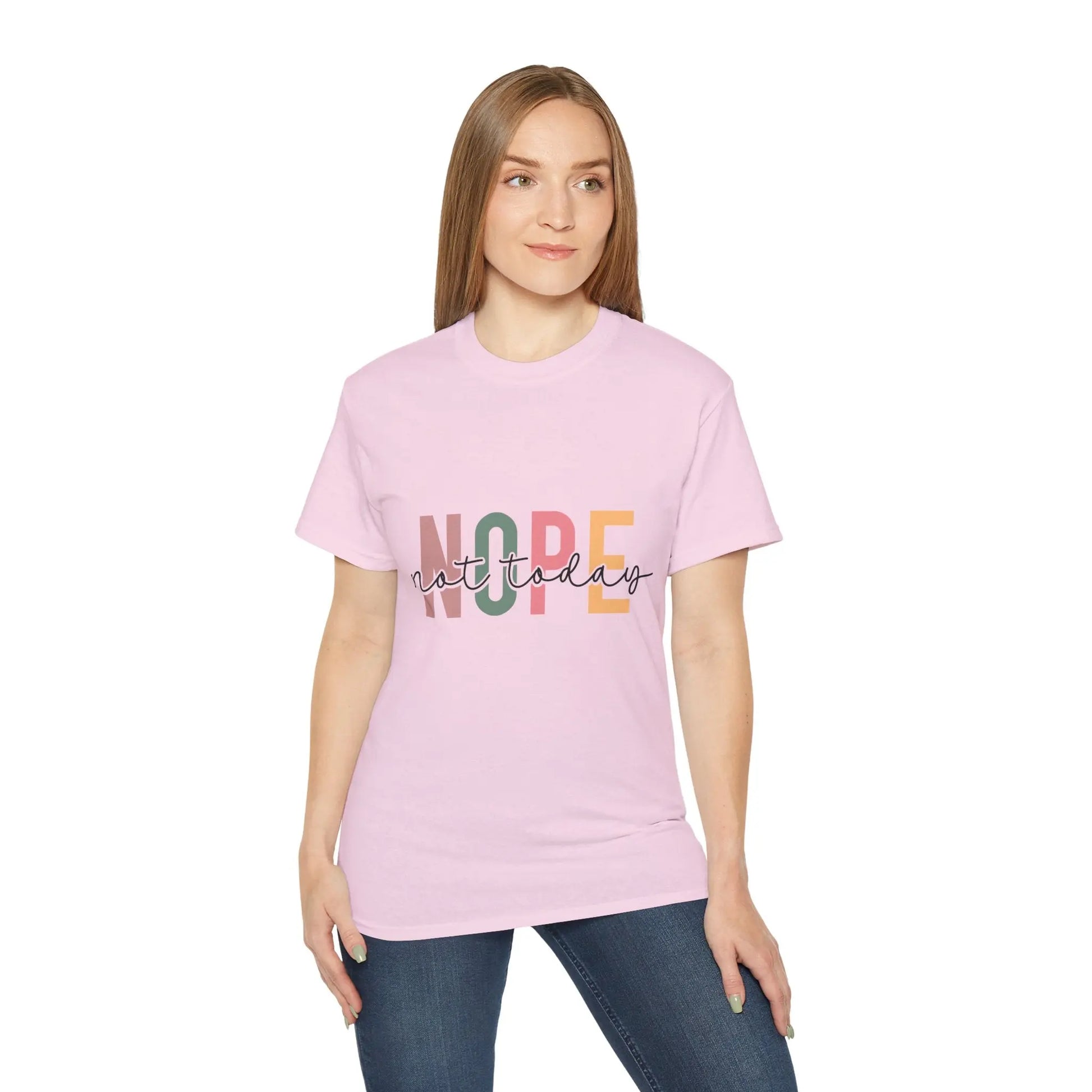 Cute 'Not Today' Unisex Ultra Cotton Tee, Casual T-Shirt for Everyday Wear, Funny Graphic Shirt, Gift for Her, Relaxed Fit Clothing - Rainbow Chaos Art Studio
