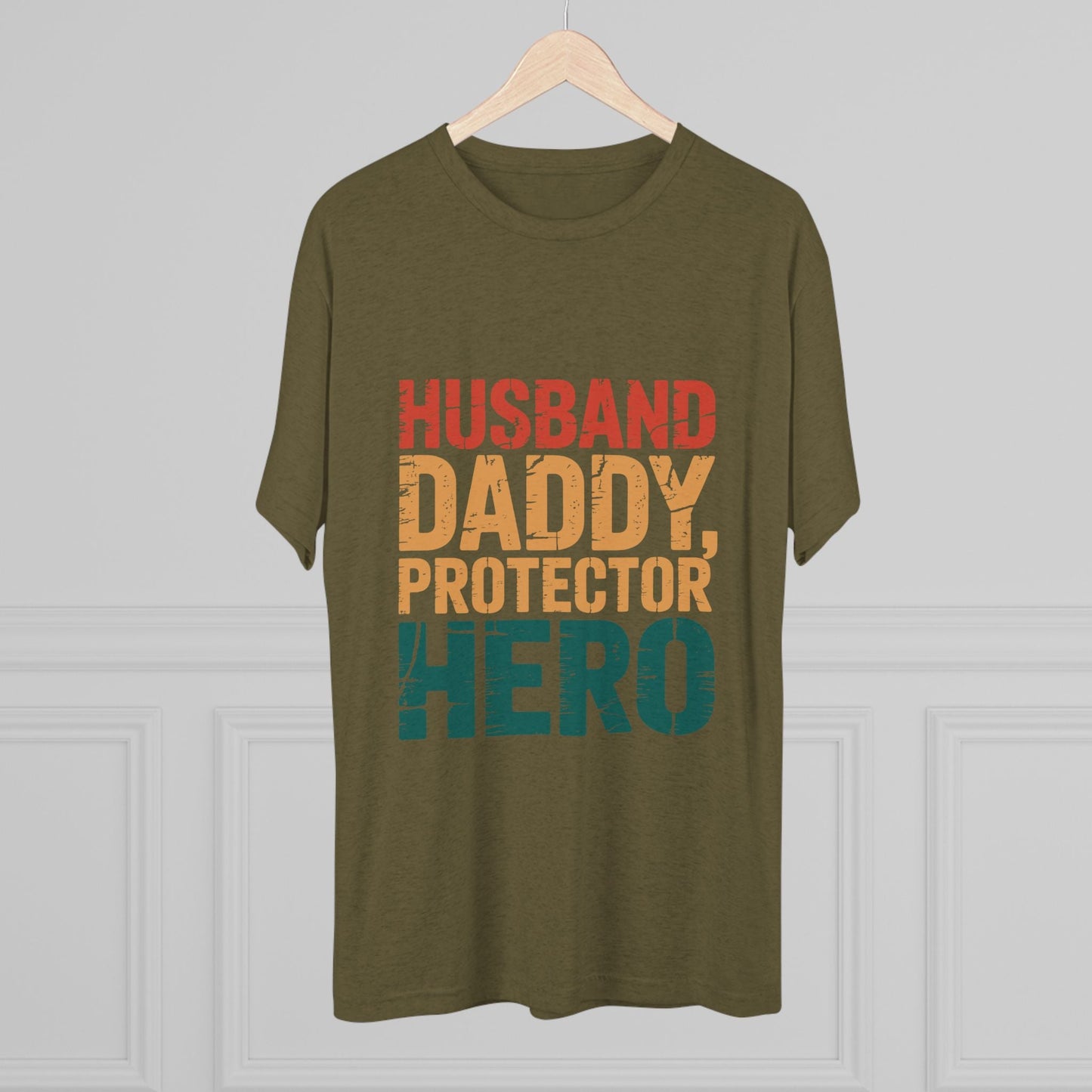 Hero Daddy Tee - Unisex Tri-Blend Crew T-Shirt, Father's Day Gift, Gifts for Dad, Family Gathering Outfit, Casual Wear for Fathers Printify
