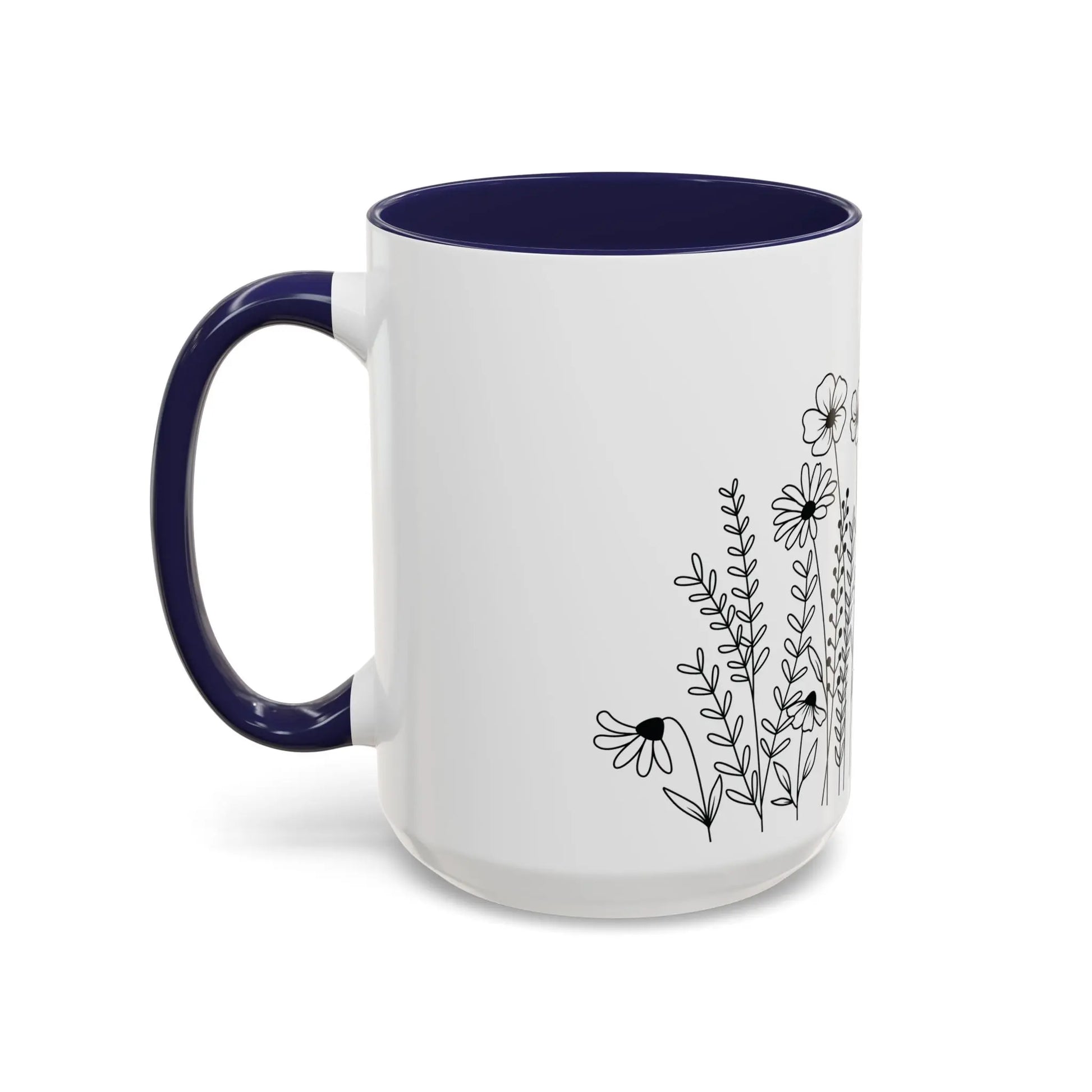 Floral Accent Coffee Mug - Perfect for Tea Lovers, Gift for Her, Home Decor, Mother's Day, Gardening Enthusiasts Printify