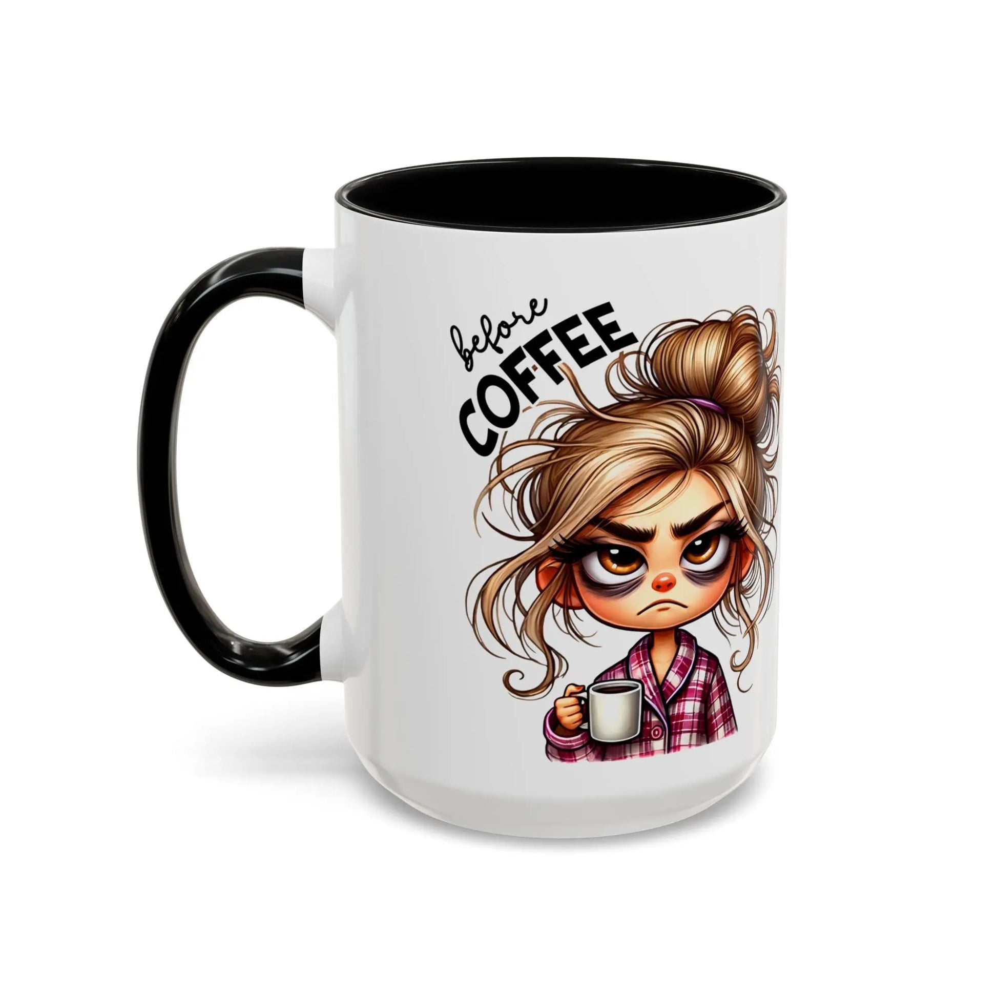 Funny Coffee Mug - Cute Caffeinated Cartoon, Drinkware Printify