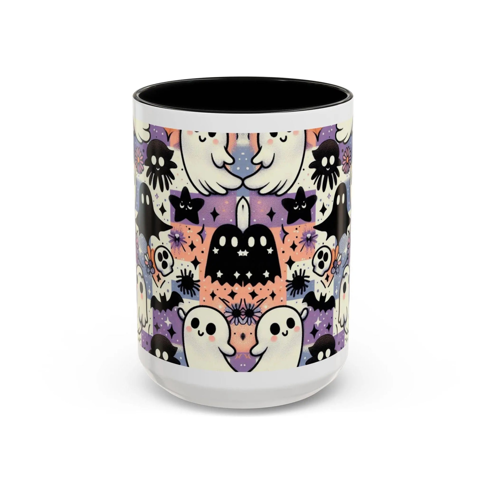 Spooky Ghost Coffee Mug: Halloween Drinkware, Haunted House Decor Rainbow Chaos Art Studio