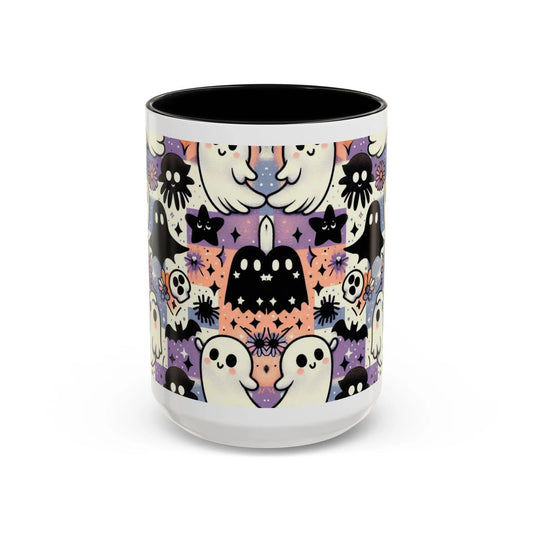 Spooky Ghost Coffee Mug: Halloween Drinkware, Haunted House Decor Rainbow Chaos Art Studio