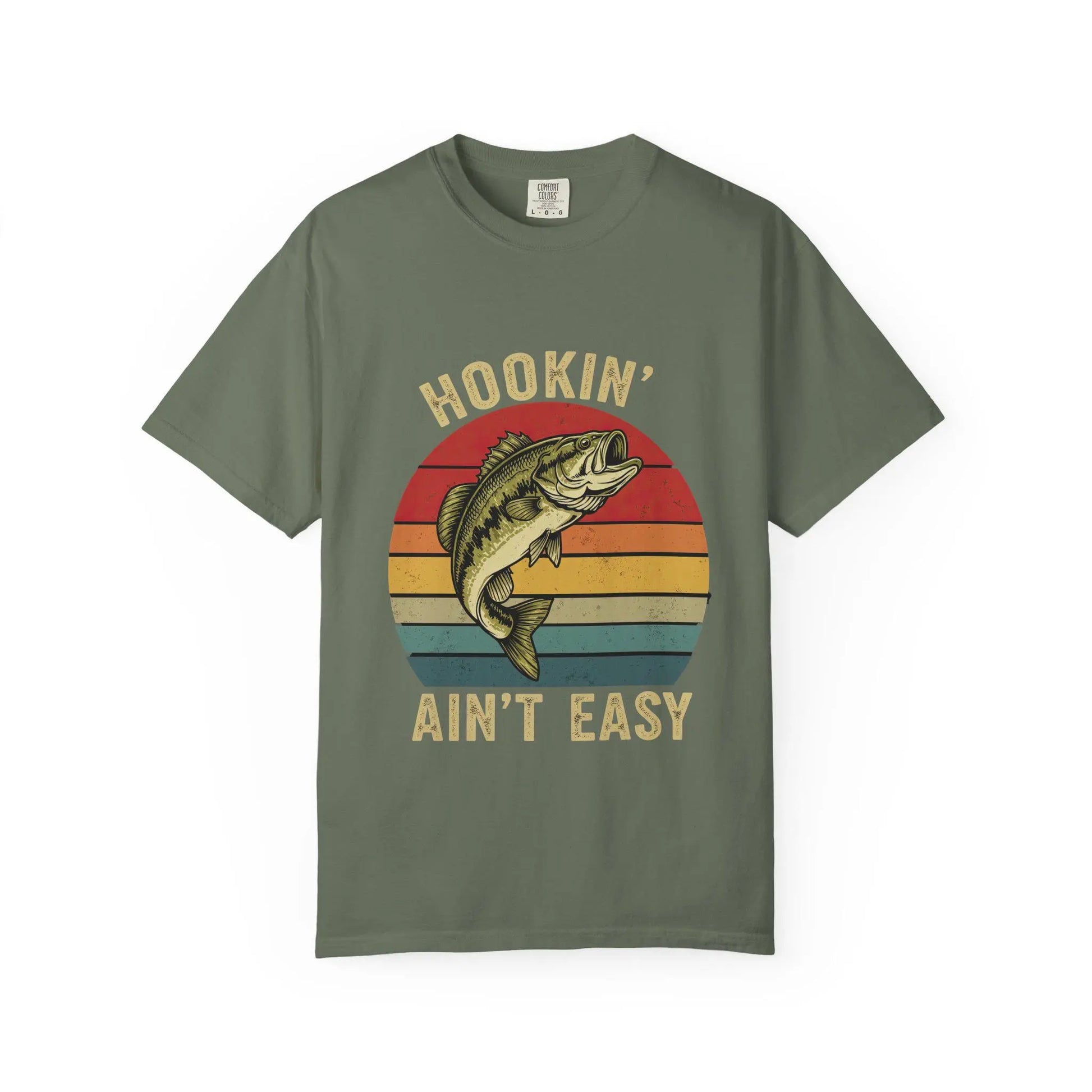 Fishing Adventure T-Shirt: Hookin' Ain't Easy - Unisex Angler Tee Rainbow Chaos Art Studio
