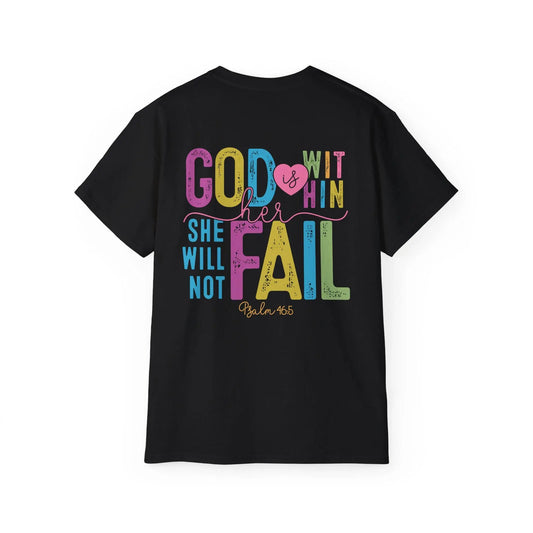 Inspirational Unisex Cotton Tee: Faith-Based Christian Apparel Rainbow Chaos Art Studio