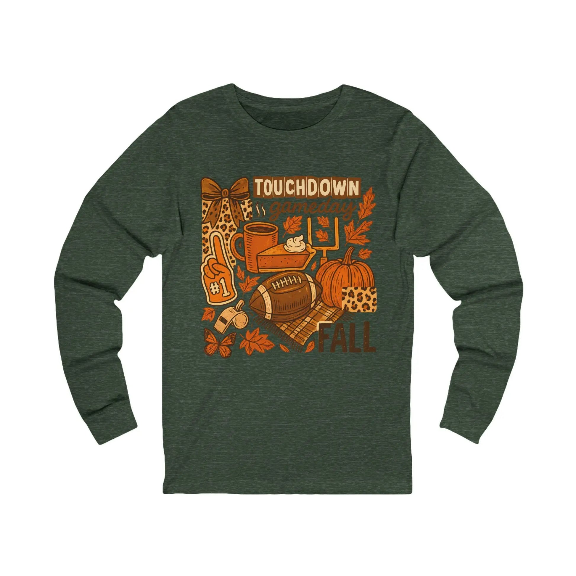 Autumn Game Day Long Sleeve Tee: Cozy Unisex Football Shirt Rainbow Chaos Art Studio