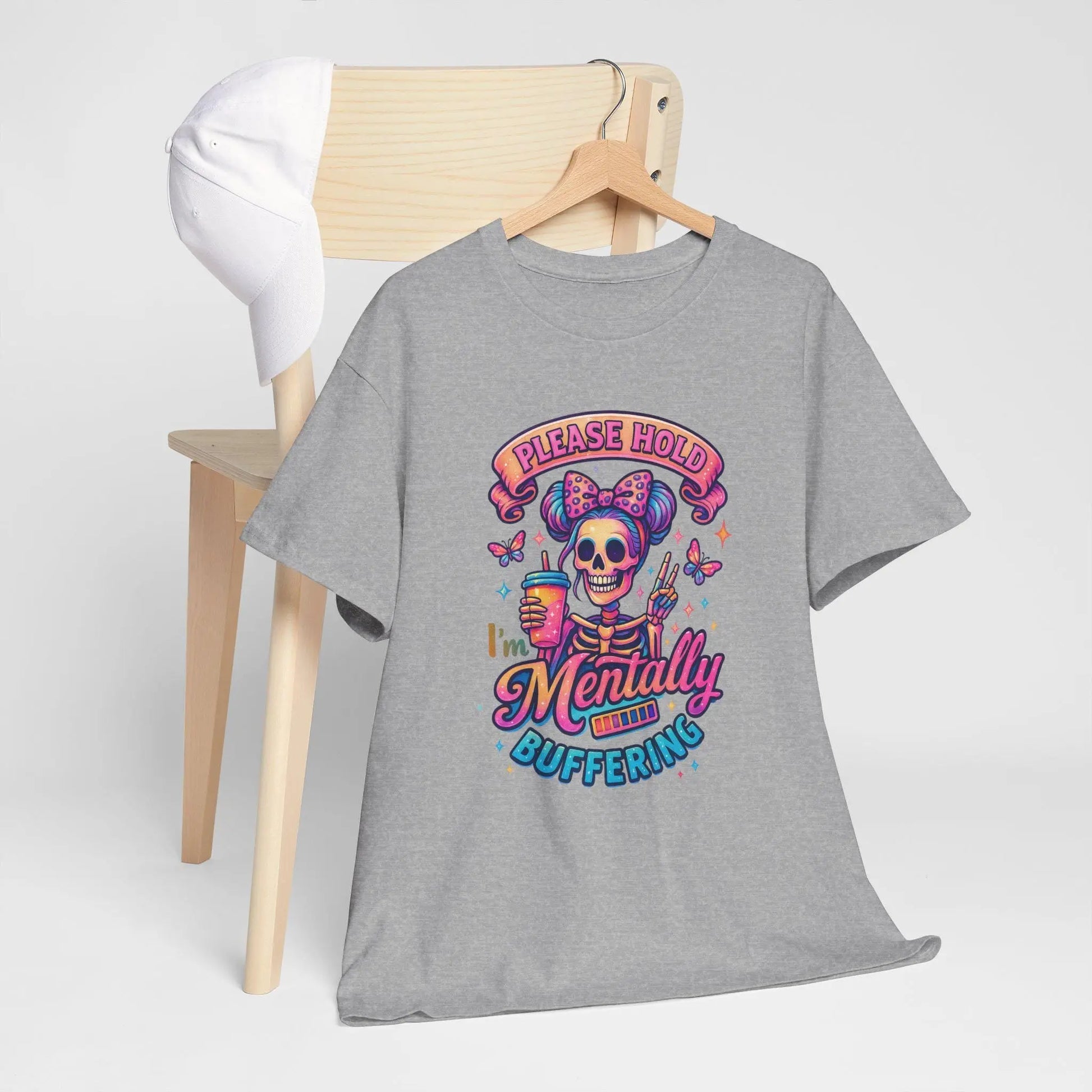 Mentally Loading Graphic Tee: Quirky Unisex Comfort T-Shirt Rainbow Chaos Art Studio