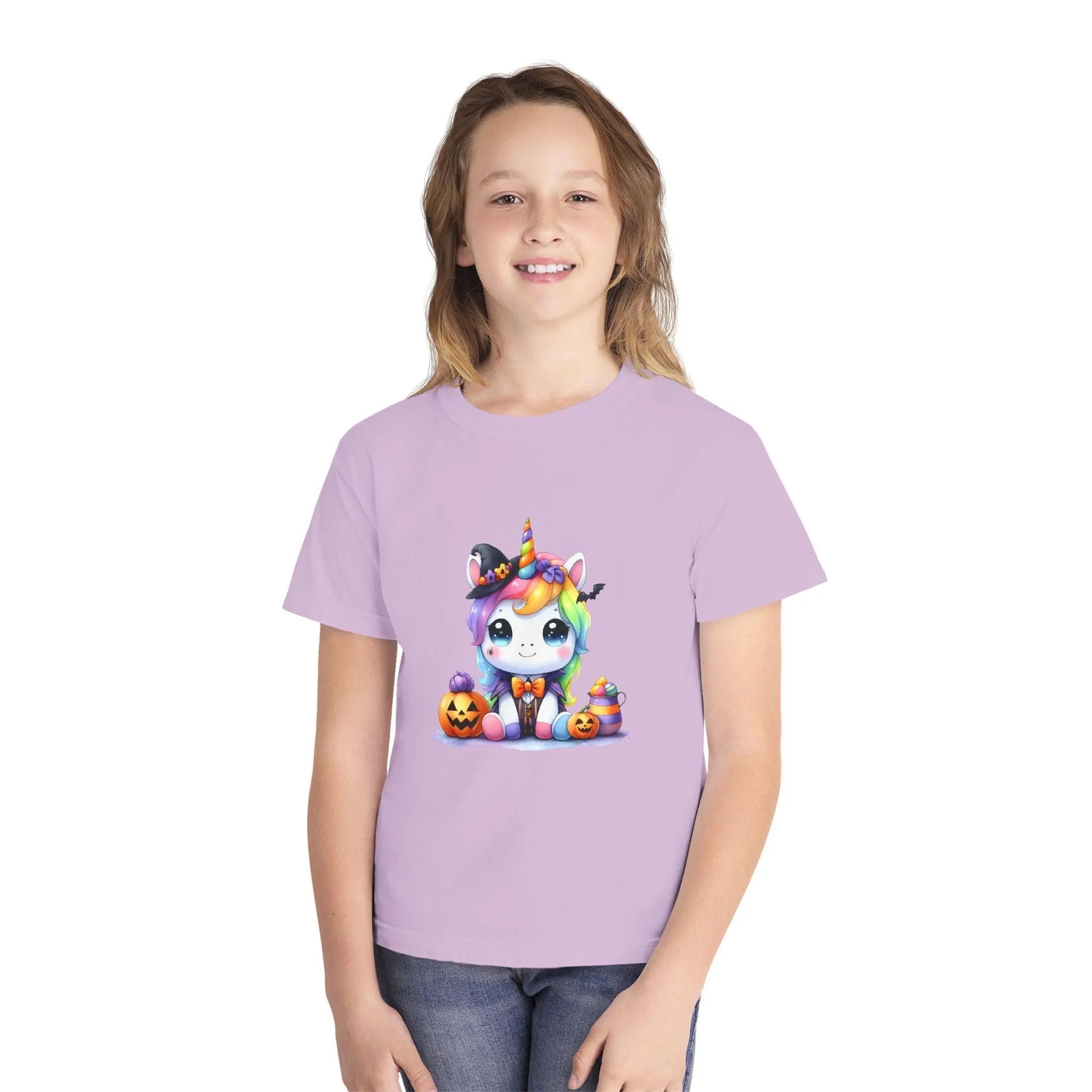 Rainbow Unicorn Girls Tee: Colorful Kids T-Shirt Rainbow Chaos Art Studio