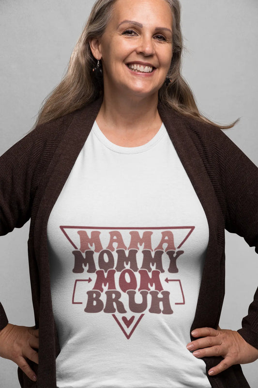 Mama Mommy Mom Bruh Unisex Ultra Cotton Tee, Funny Family Shirt, Gift for Moms, Mother's Day Gift, Perfect for Moms - Rainbow Chaos Art Studio