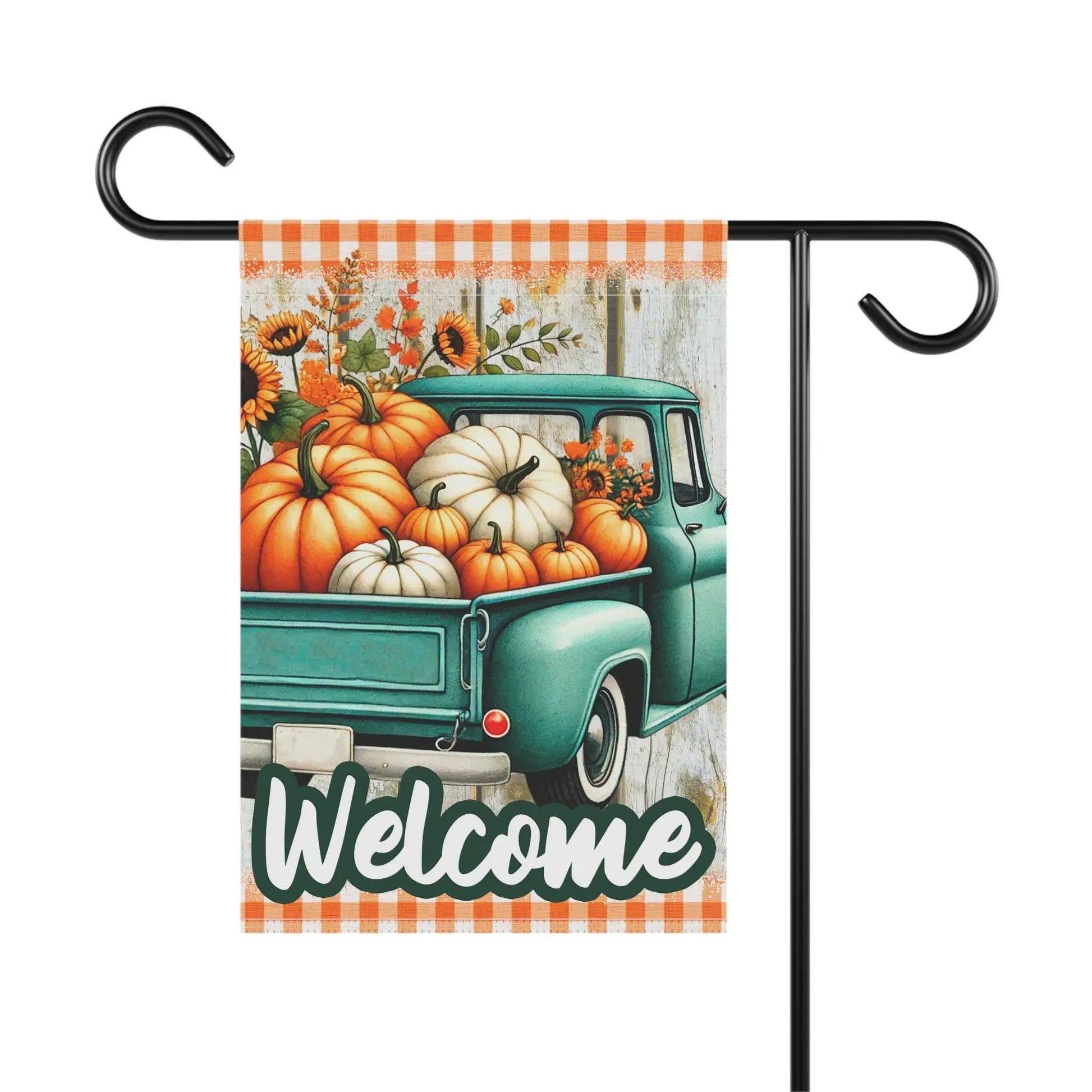 Welcome Garden Banner | Fall Decor, Outdoor Sign, Pumpkin Theme, Front Porch Welcome, Seasonal Decoration Rainbow Chaos Art Studio