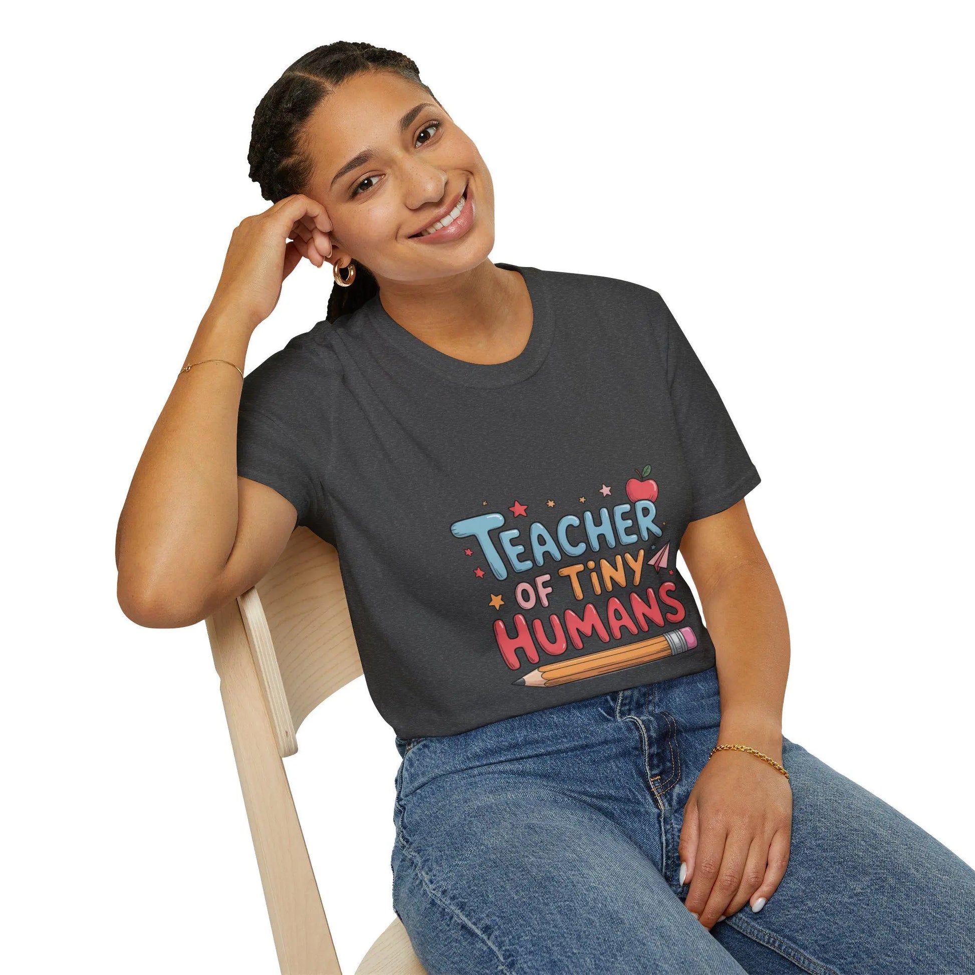 Teacher Appreciation T-Shirt: Softstyle Ring-Spun Cotton Educator Gift Rainbow Chaos Art Studio