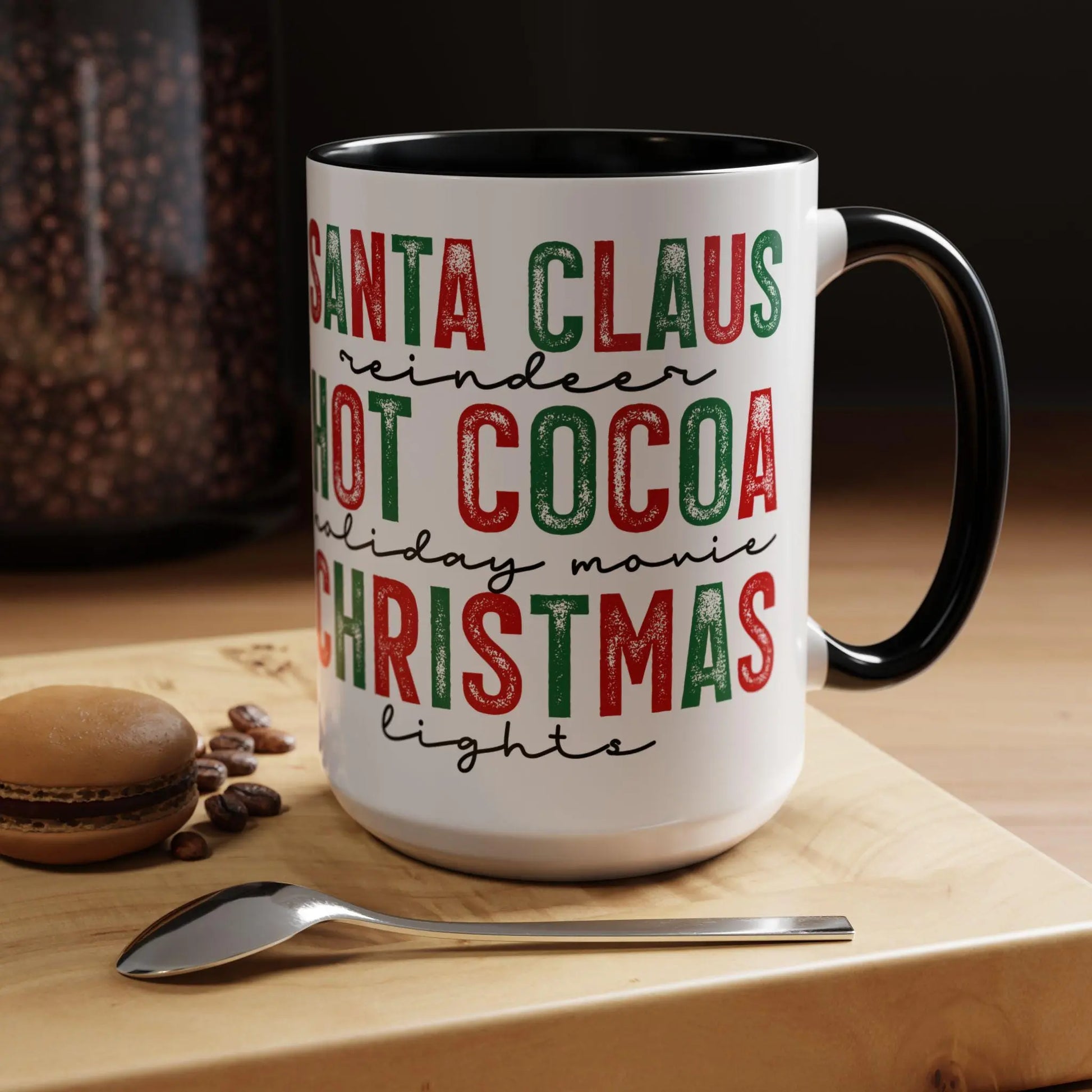 Santa Christmas Coffee Mug: Holiday Decor, Gift for Coffee Lovers Rainbow Chaos Art Studio
