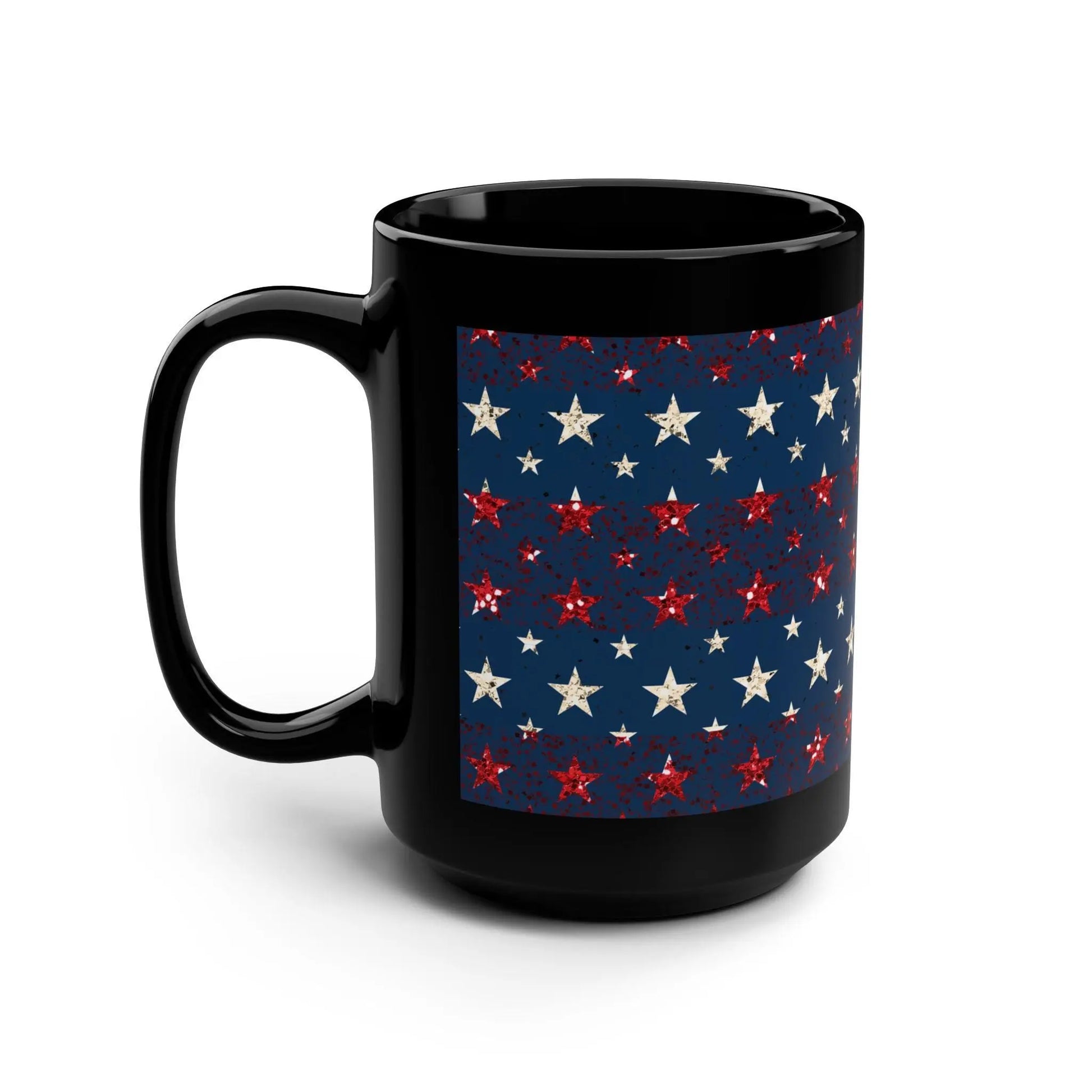 Glitter American Flag Coffee Mug: Patriotic 4th of July Drinkware Rainbow Chaos Art Studio