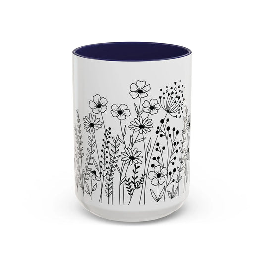 Floral Accent Coffee Mug - Perfect for Tea Lovers, Gift for Her, Home Decor, Mother's Day, Gardening Enthusiasts Printify