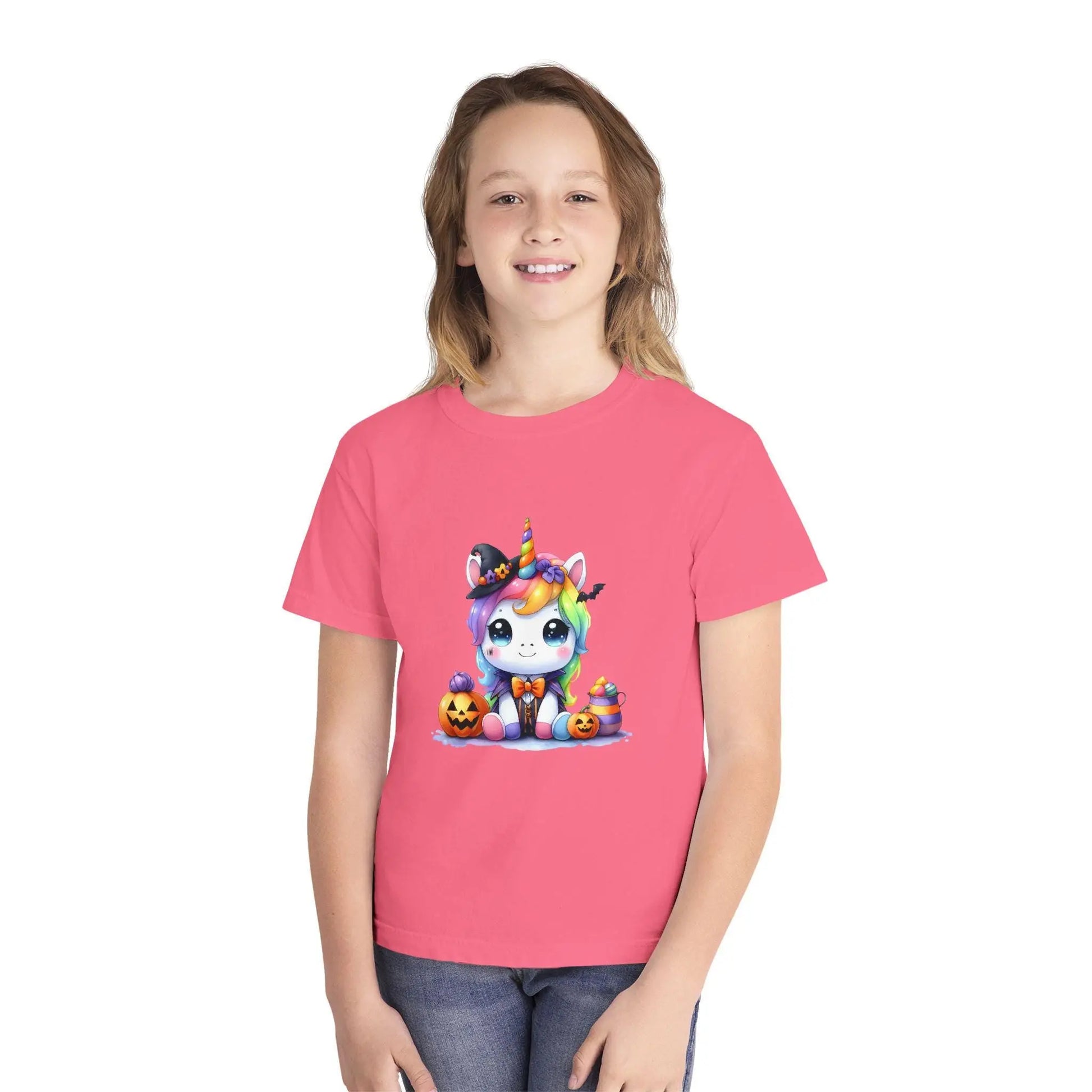 Rainbow Unicorn Girls Tee: Colorful Kids T-Shirt Rainbow Chaos Art Studio